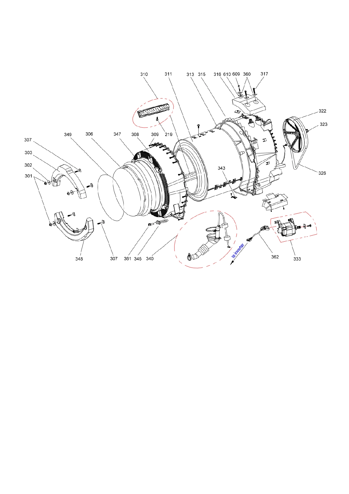 Explosionszeichnung Whirlpool 851700901000 AWG 1212/PRO