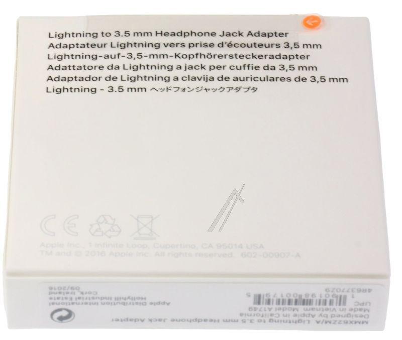 Apple MMX62ZMA Klinken-Adapter - Lightning auf 3,5mm-kopfhöreranschluss adapter
