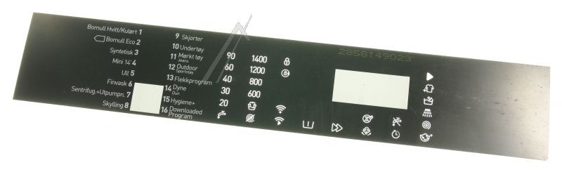 Arcelik Grundig Beko C00895445 Bedienteilblende - 2858149023 inlay-norsk