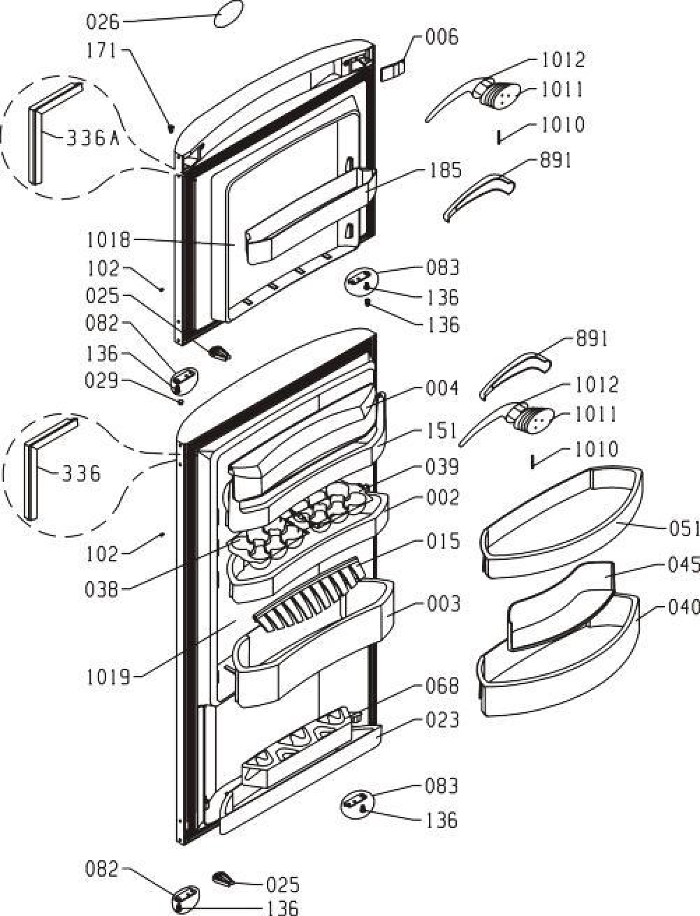 Explosionszeichnung Gorenje 197620 RF62309BK Explosionszeichnung Gorenje 197620 RF62309BK