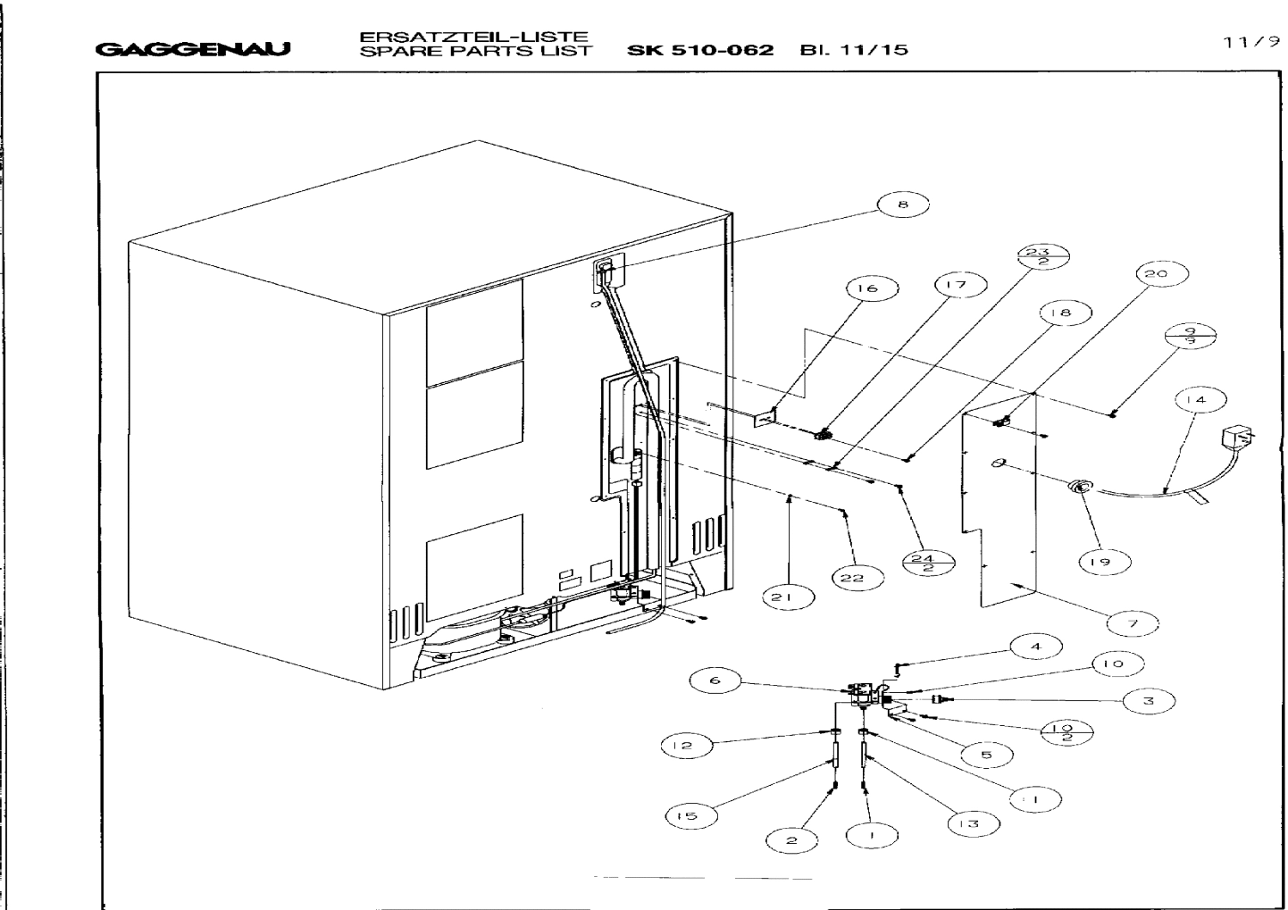 Explosionszeichnung Gaggenau SK510062(00) Explosionszeichnung Gaggenau SK510062(00)