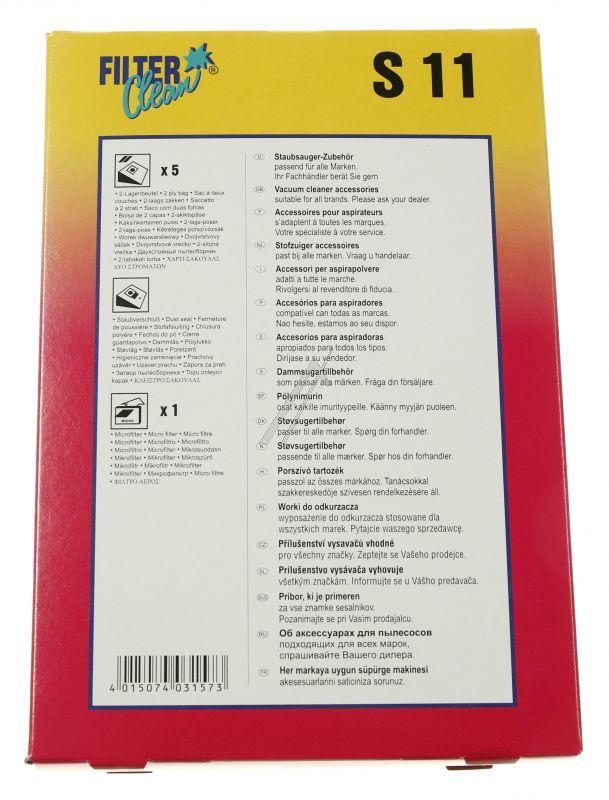 Filter Clean 000120NK Staubsaugerbeutel - S11 staubsaugerbeutel 5 stück