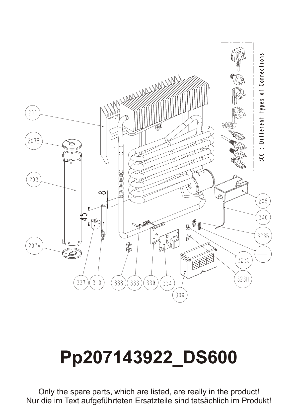 Explosionszeichnung Dometic 921217235 DS600BIU Explosionszeichnung Dometic 921217235 DS600BIU