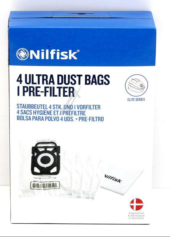 Nilfisk 107407940 Staubsaugerbeutel - Staubbeutel 4stk mit filter