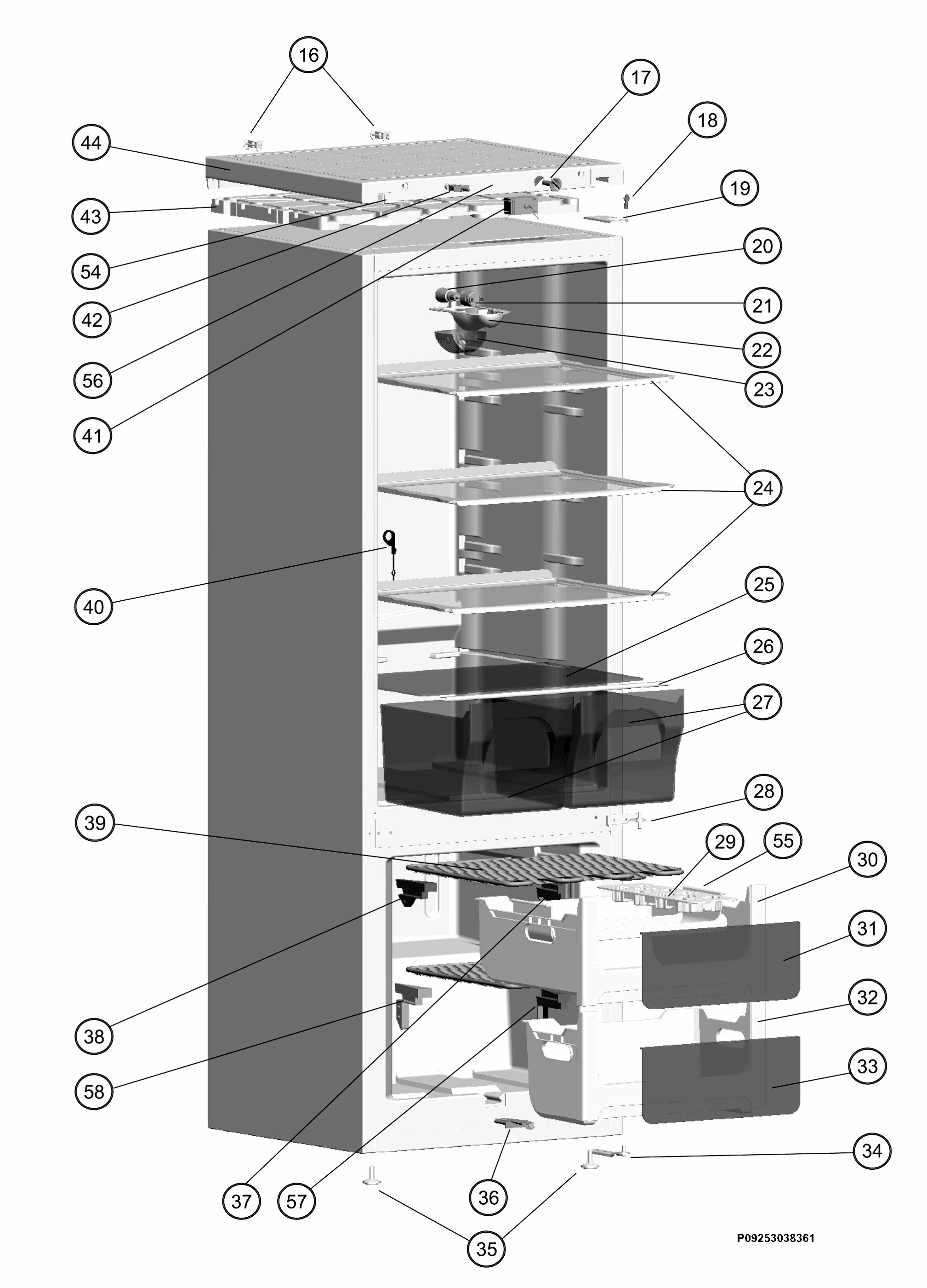 Explosionszeichnung AEG 92846506600 ERB23010W
