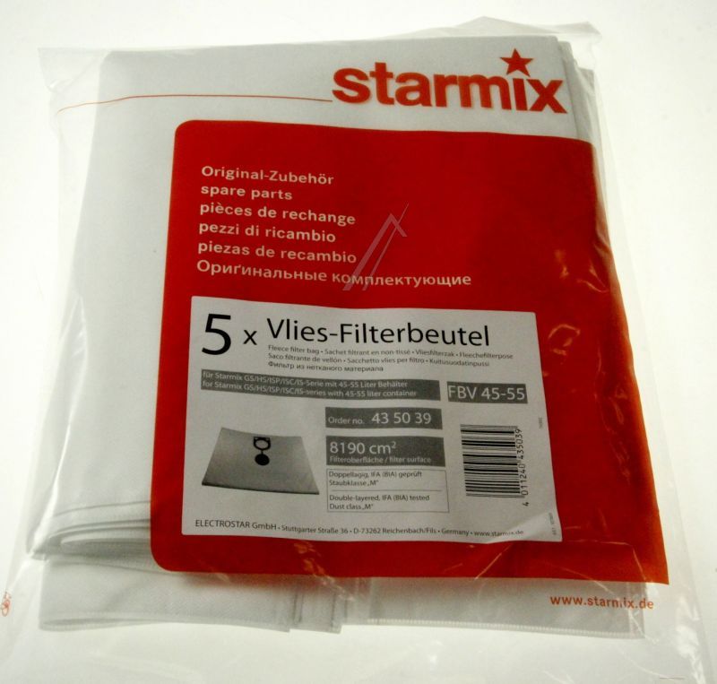 Starmix 435039 Staubsaugerfilter - Fbv45-55 fbv 45-55, 5 pack