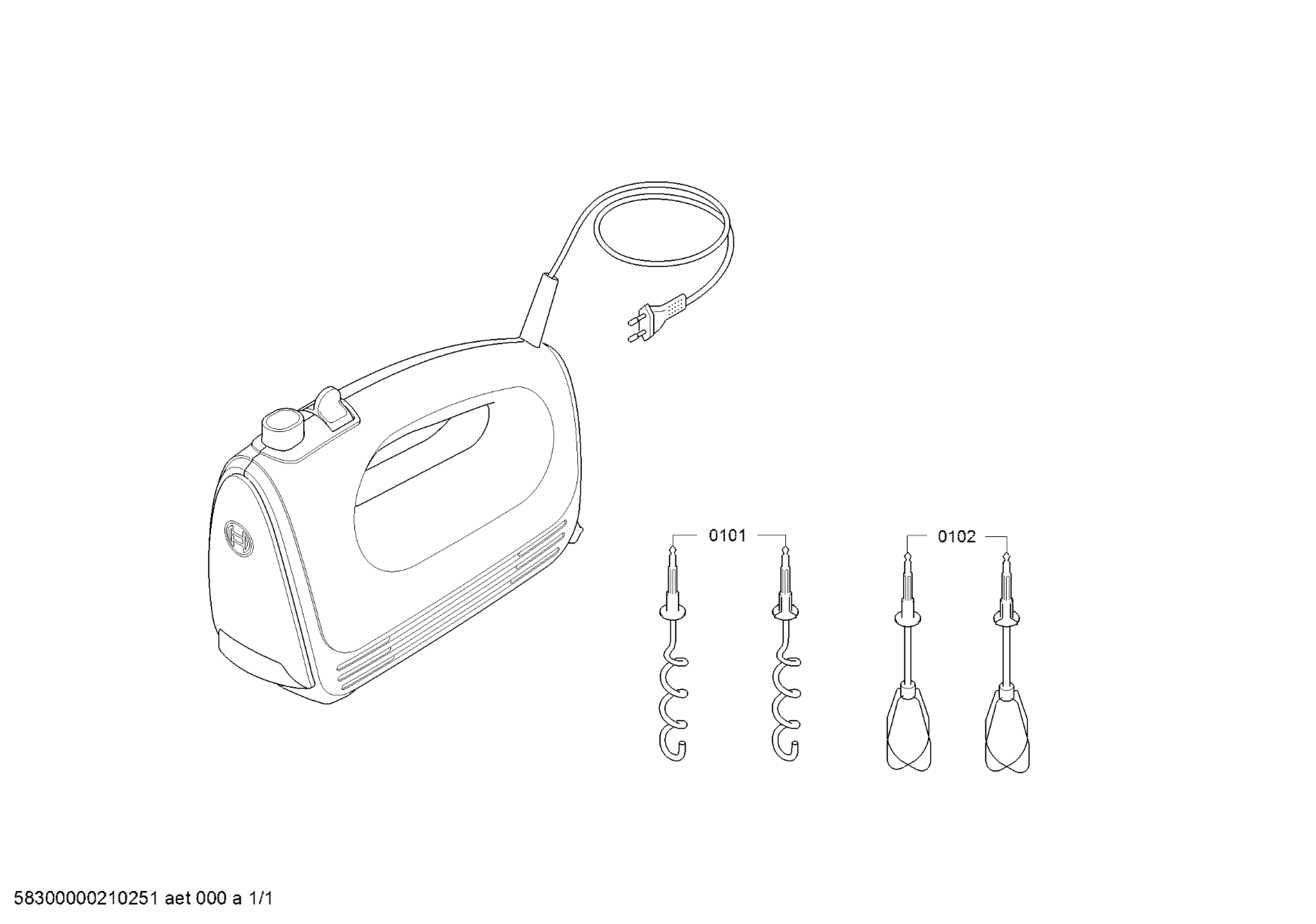 Explosionszeichnung Bosch MFQ2520B/01 CleverMixx Spotlight