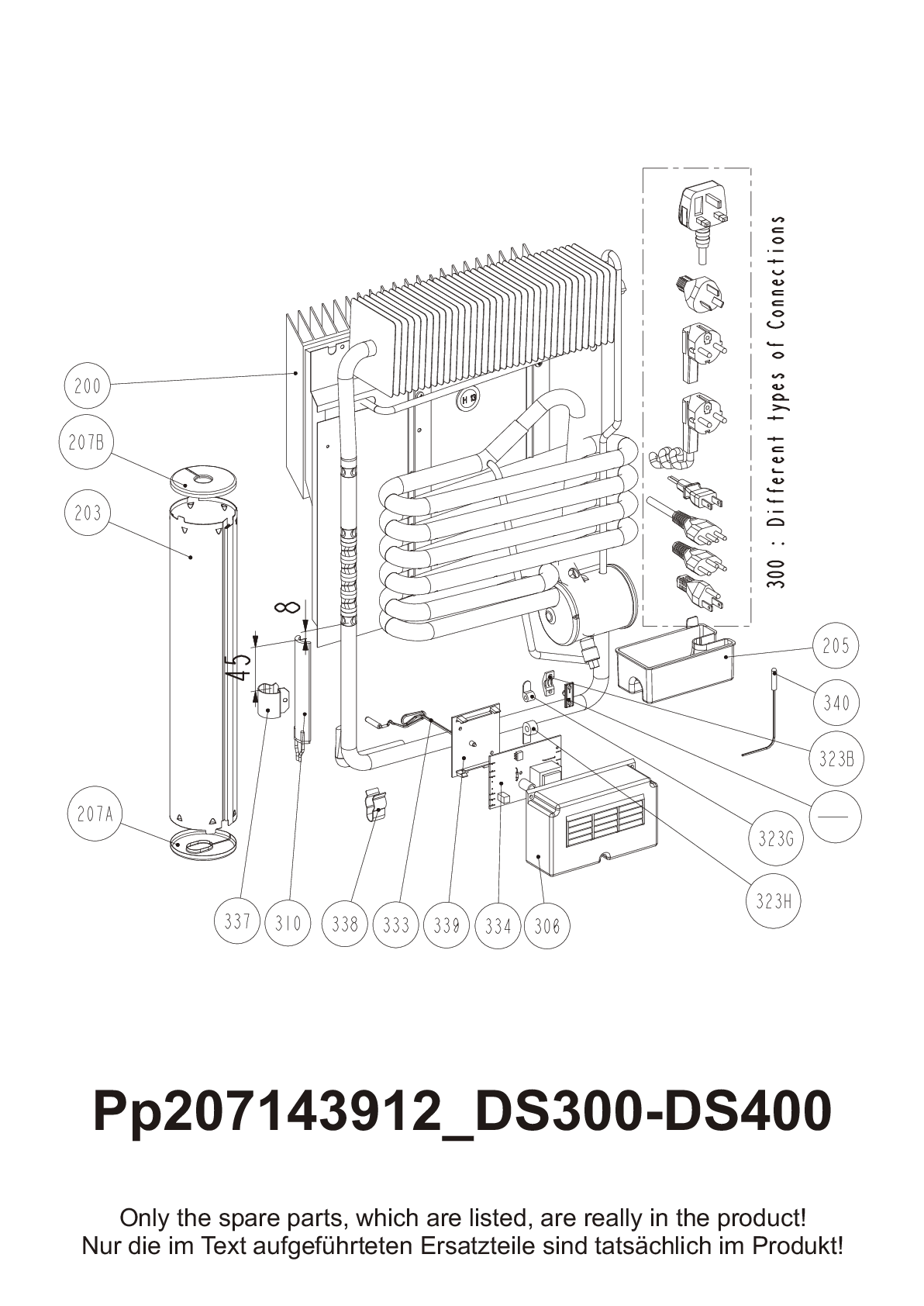 Explosionszeichnung Dometic 921216754 DS300FS Explosionszeichnung Dometic 921216754 DS300FS