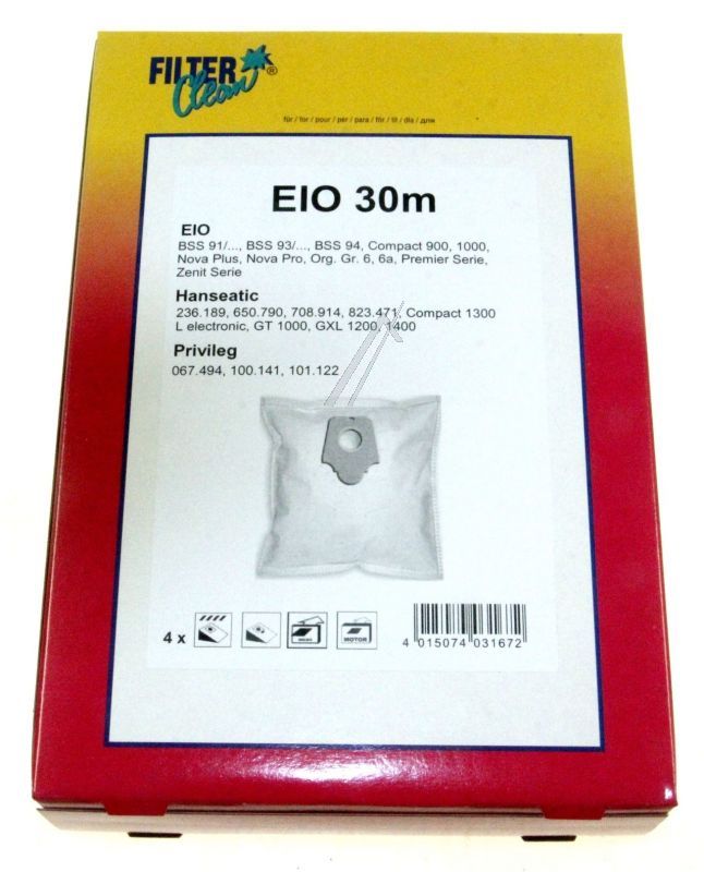 Filter Clean FL1019K Staubsaugerbeutel - Eio30m mikromax beutel 4+1+1