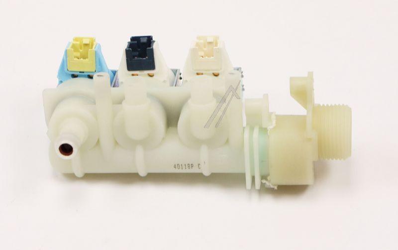 Whirlpool Indesit 488000637139 Zulaufventil - C00637139 inlet valve - triple inline + support Whirlpool Indesit 488000637139 Zulaufventil - C00637139 inlet valve - triple inline + support