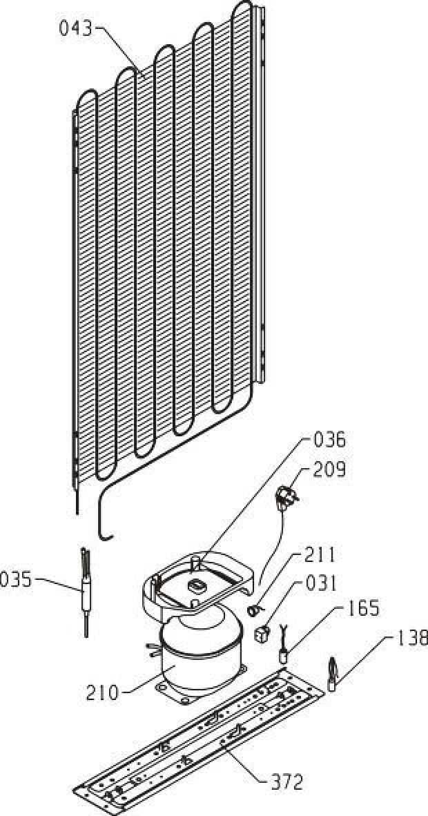Explosionszeichnung Gorenje 197620 RF62309BK Explosionszeichnung Gorenje 197620 RF62309BK
