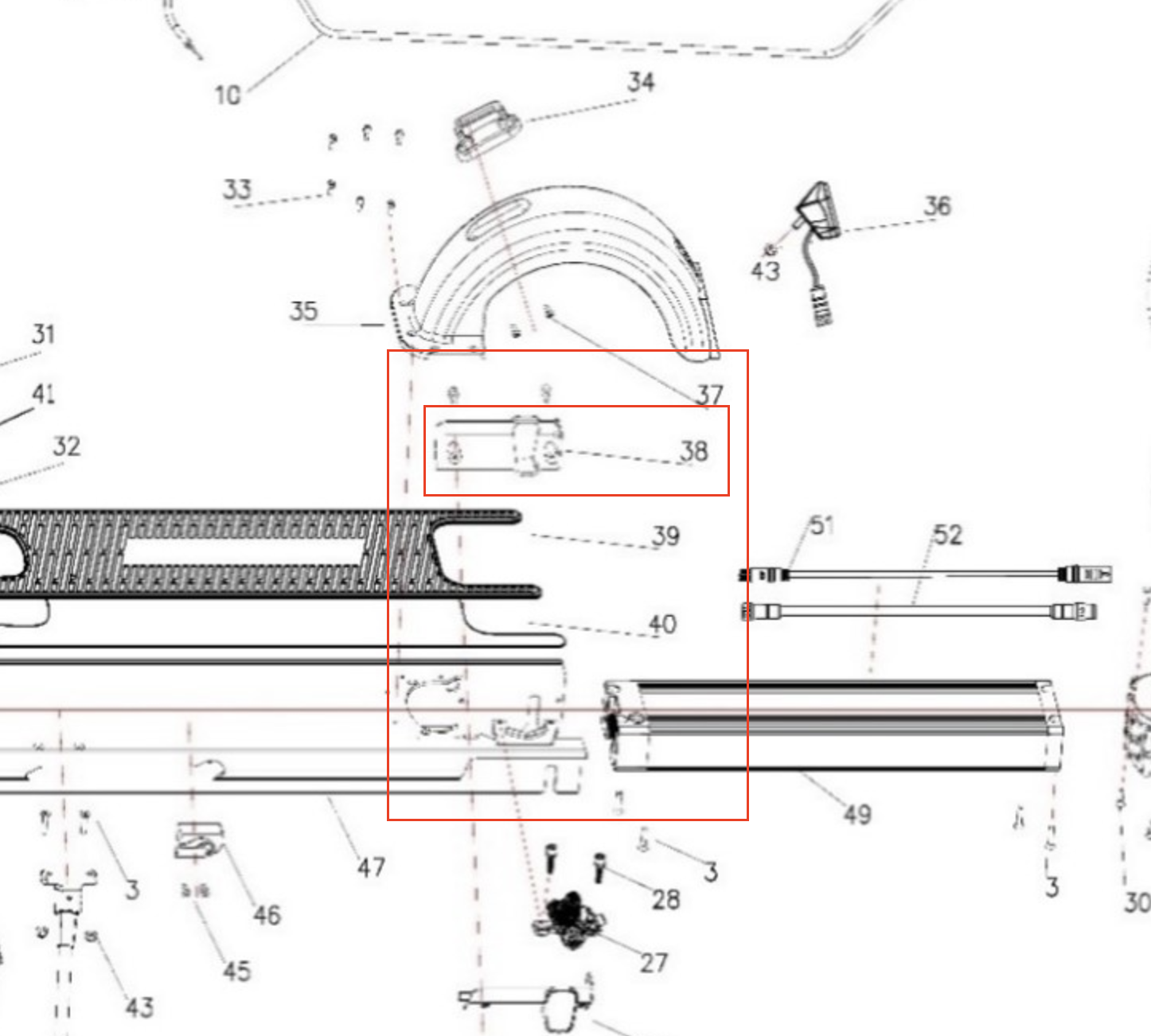 SoFlow SO4 Pro 2nd Abdeckung hinten rechts 80027038 für E-Scooter Gehäuseteil Ersatzteil