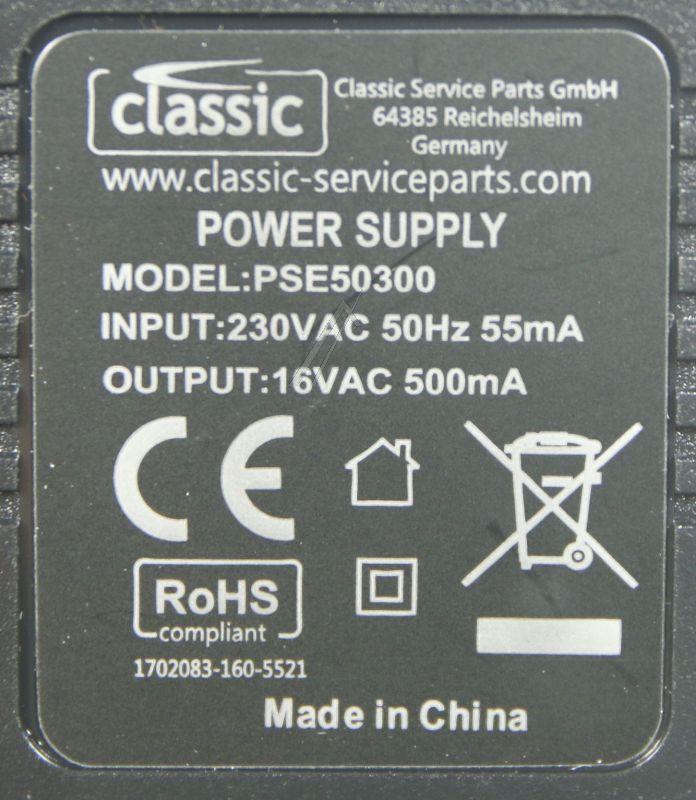Classic PSE50300EU - 16vac-0,5a-8w pse50300 eu ac steckernetzteil