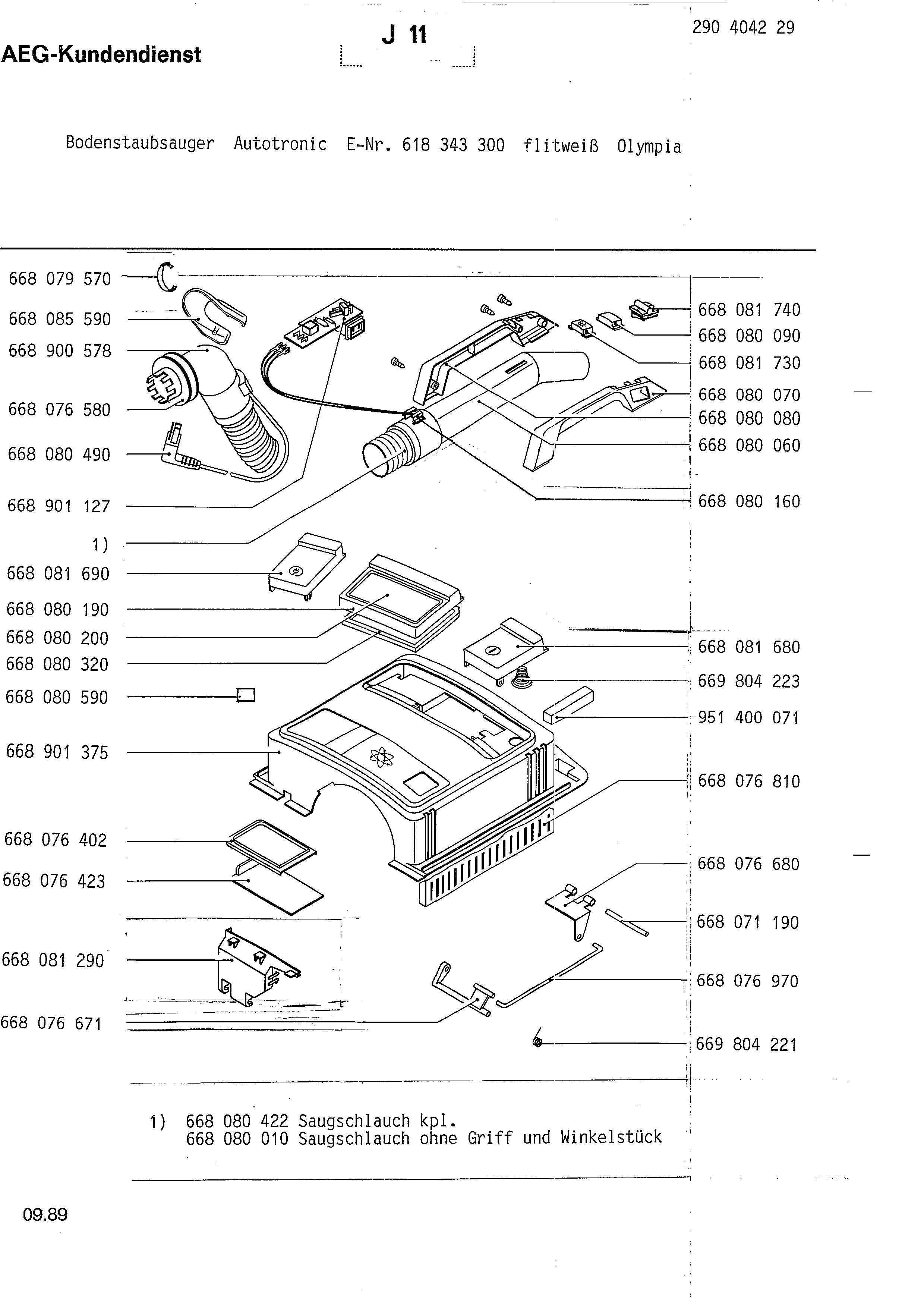 Explosionszeichnung AEG 61834330000 Autotronic Olympia