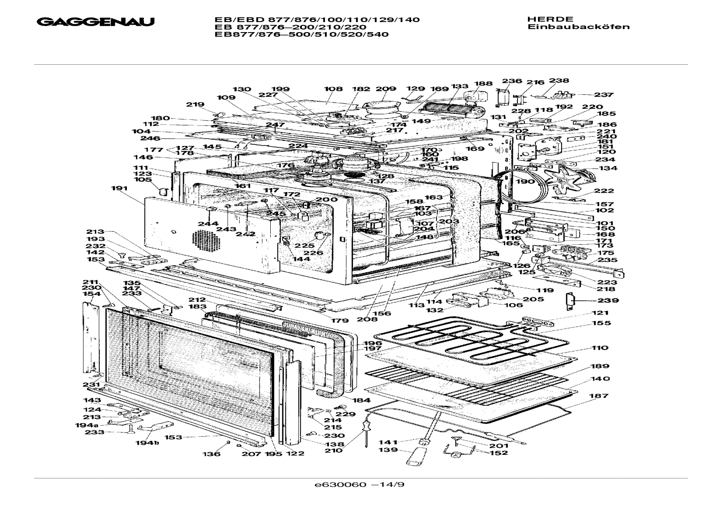 Explosionszeichnung Gaggenau EB876110(00) Explosionszeichnung Gaggenau EB876110(00)