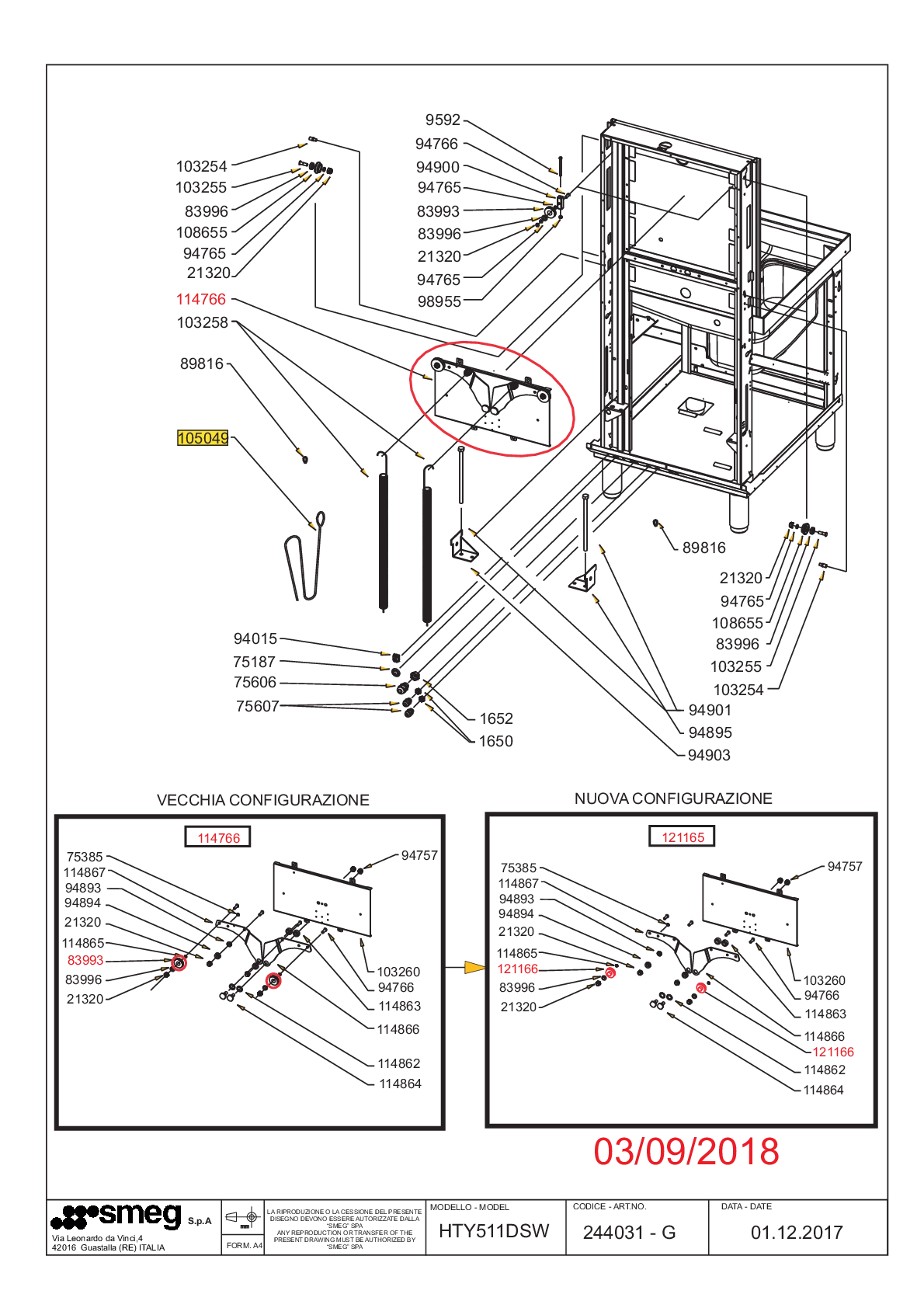 Explosionszeichnung Smeg HTY511DSW HTY511DSW Explosionszeichnung Smeg HTY511DSW HTY511DSW