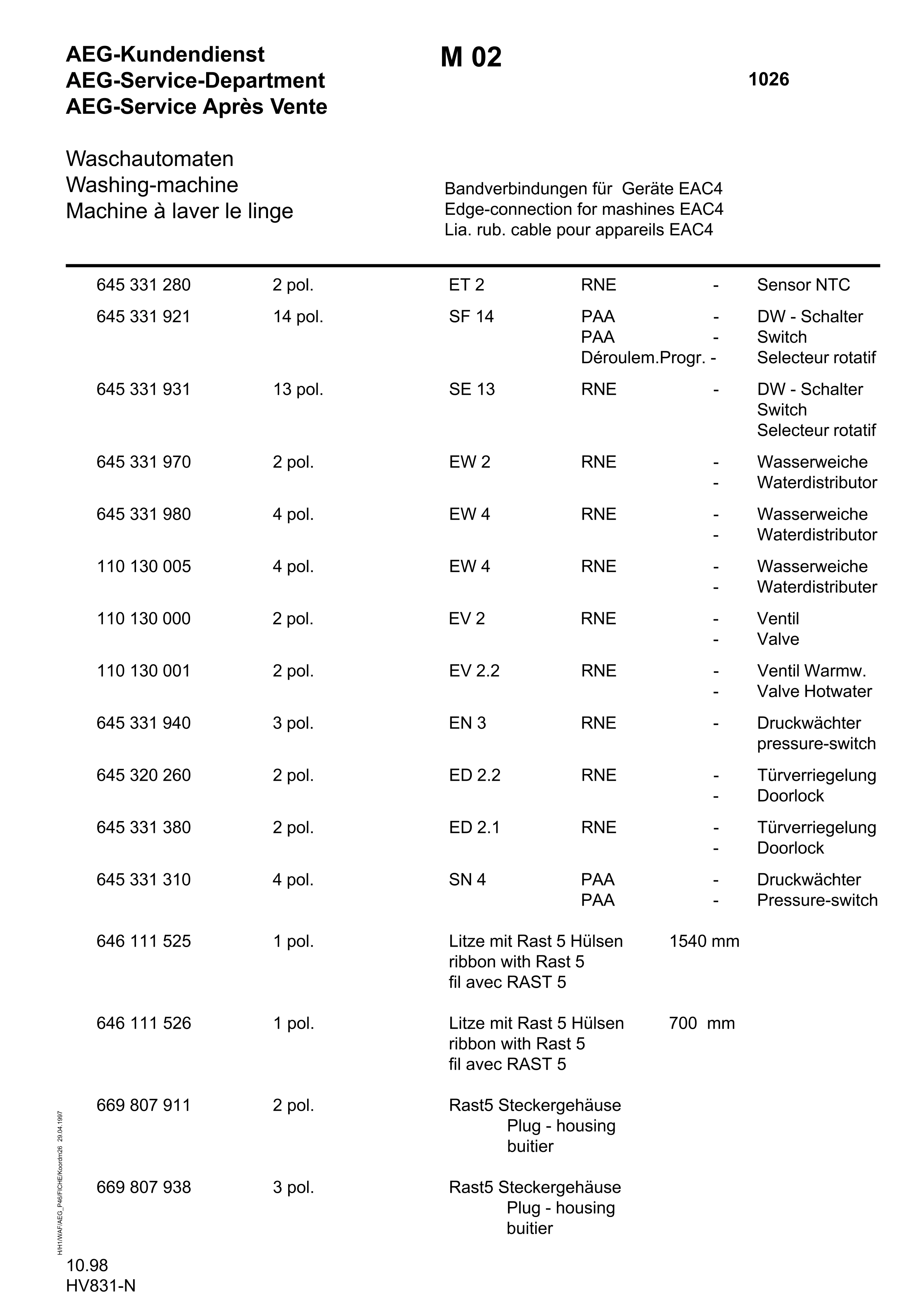 Explosionszeichnung AEG 91400107500 LAV72605 UPDATE Explosionszeichnung AEG 91400107500 LAV72605 UPDATE