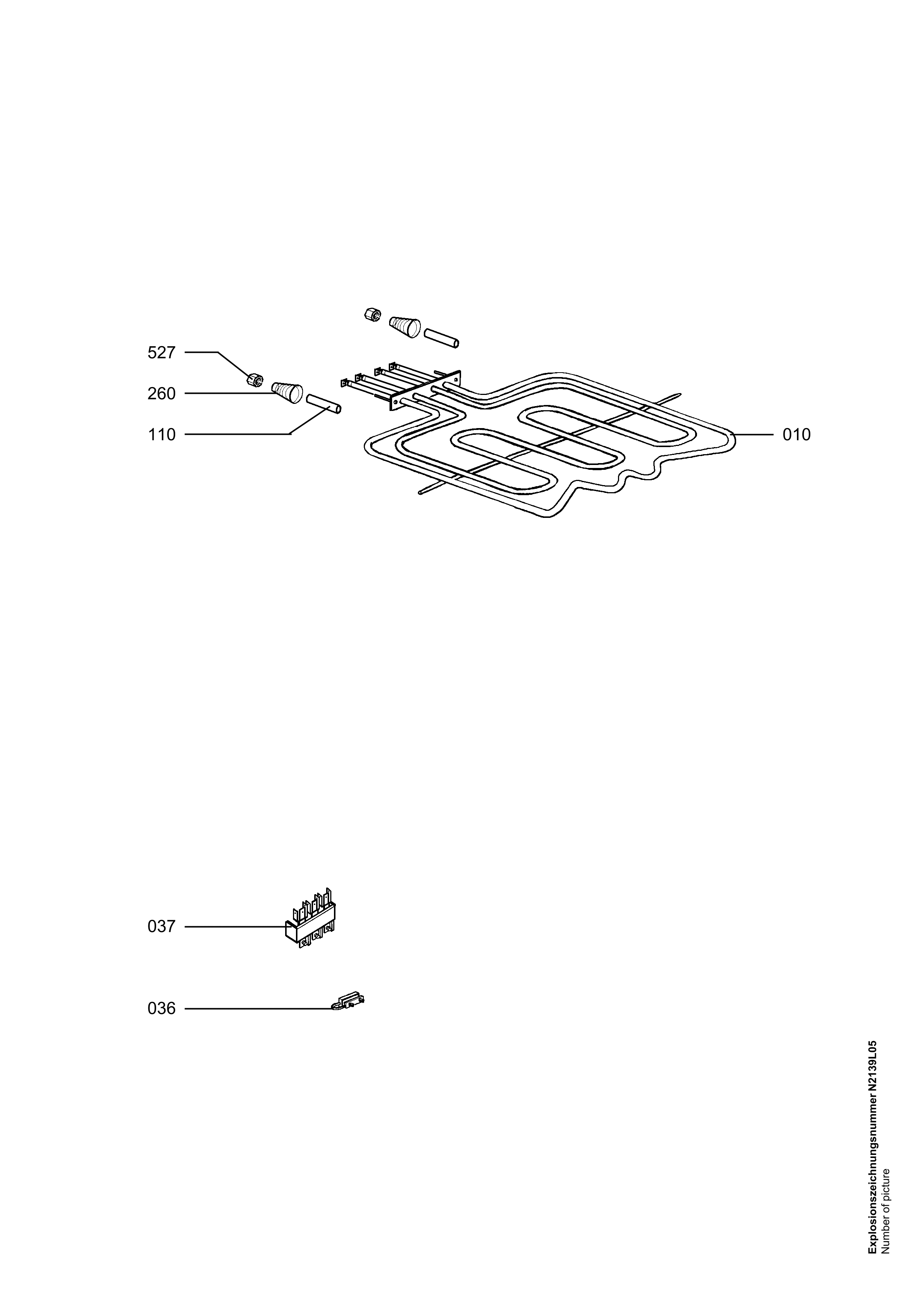 Explosionszeichnung AEG 94418543900 Competence B 1180-4 W UK R 05
