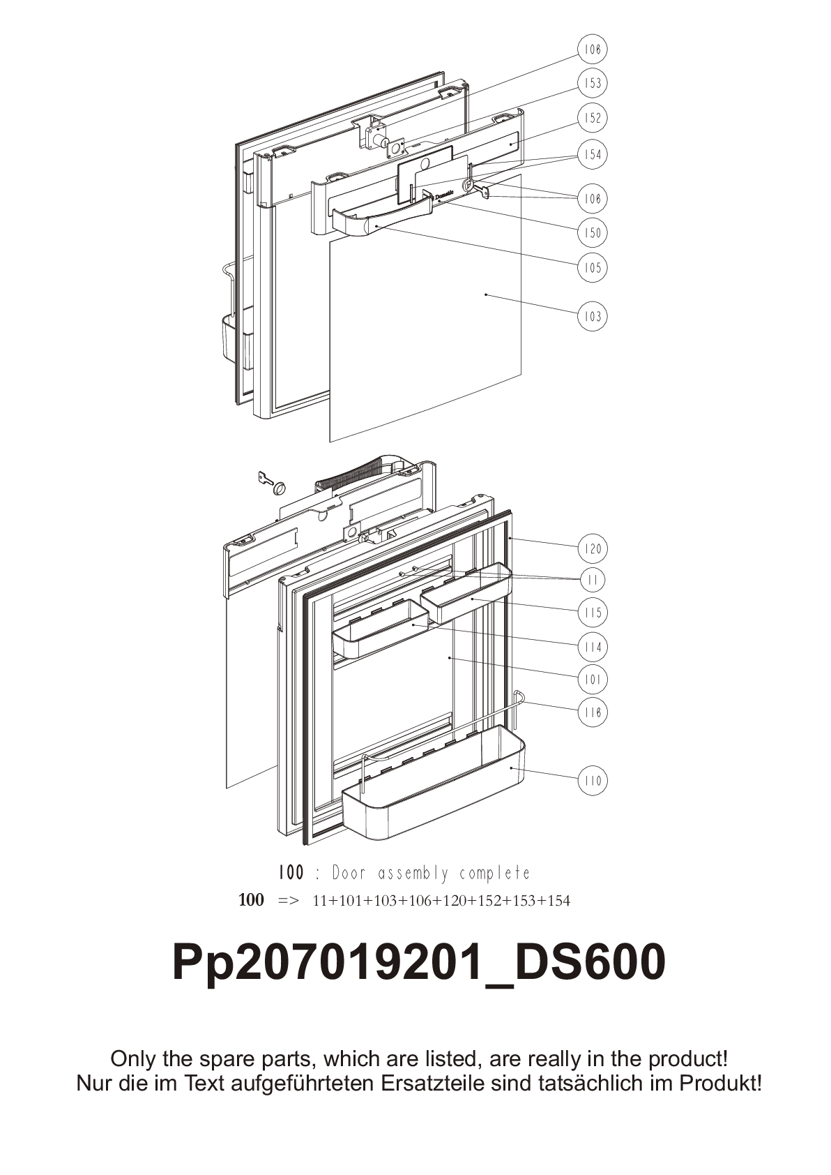 Explosionszeichnung Dometic 921217235 DS600BIU Explosionszeichnung Dometic 921217235 DS600BIU