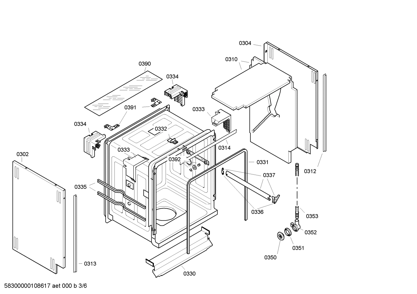 Explosionszeichnung Bosch SHI57M15EU/34 Silence comfort Explosionszeichnung Bosch SHI57M15EU/34 Silence comfort