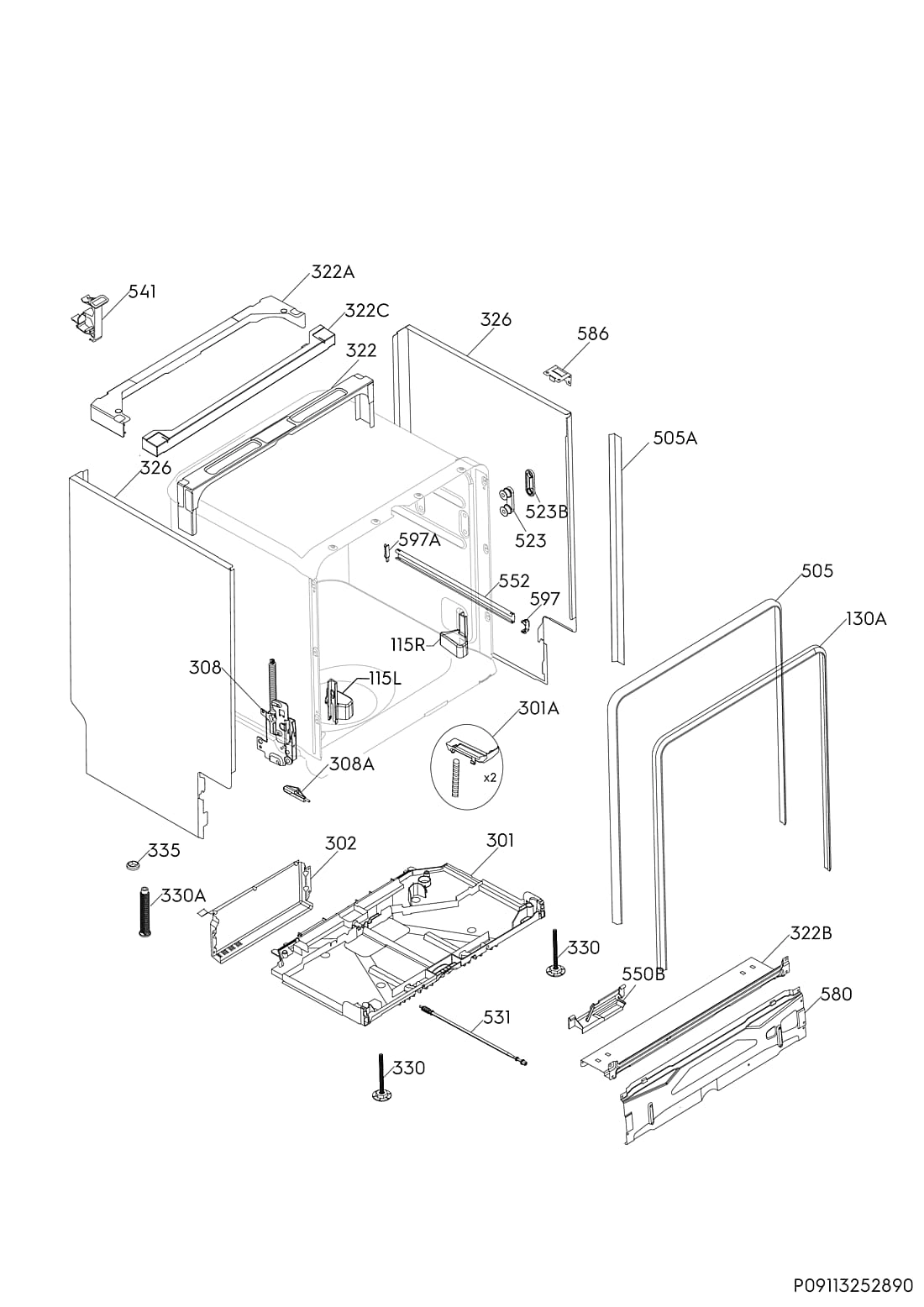 Explosionszeichnung Ikea 91153649503 RENODLAD 30475619 Explosionszeichnung Ikea 91153649503 RENODLAD 30475619