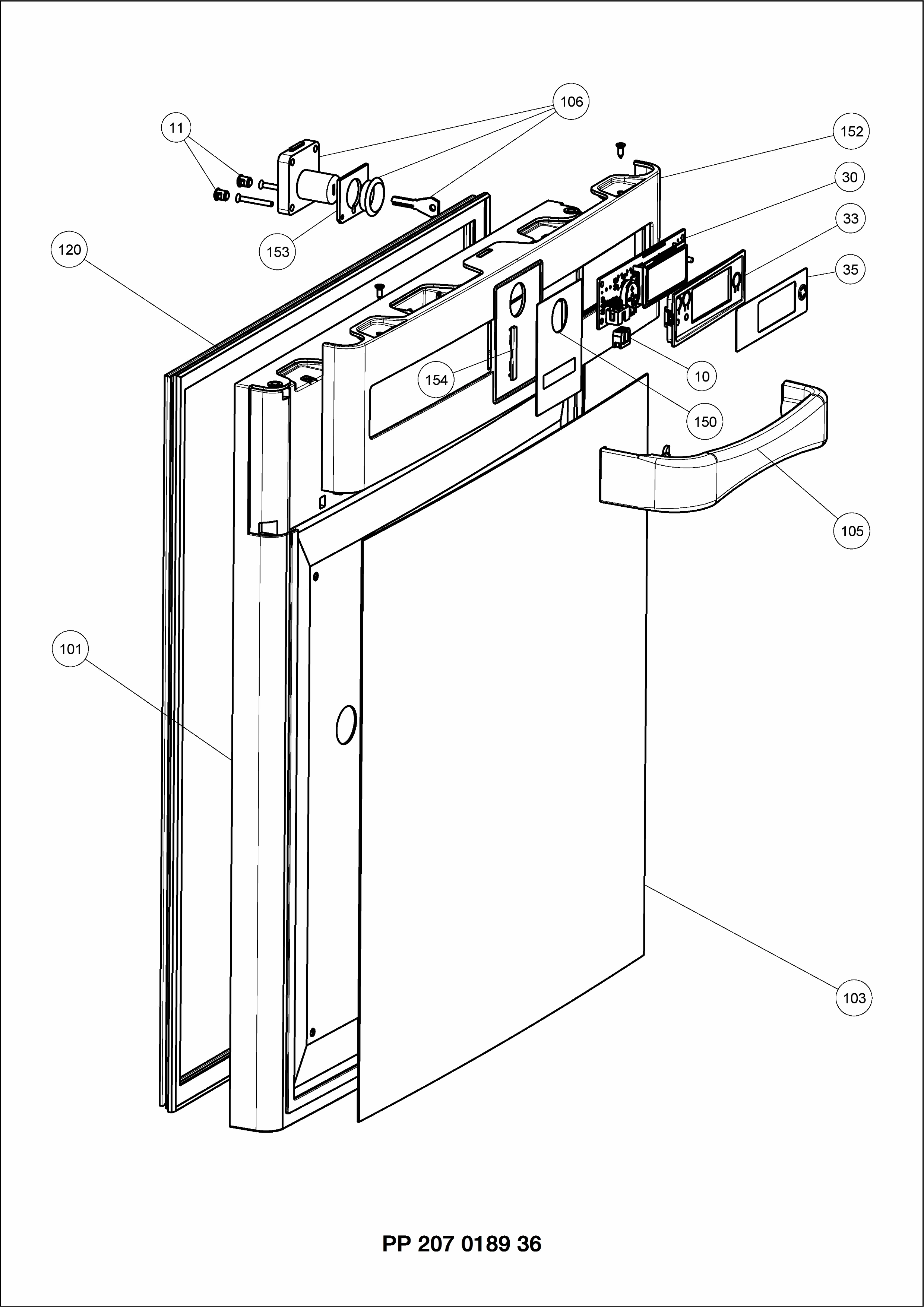 Explosionszeichnung Dometic 92137040400 HC302BIU