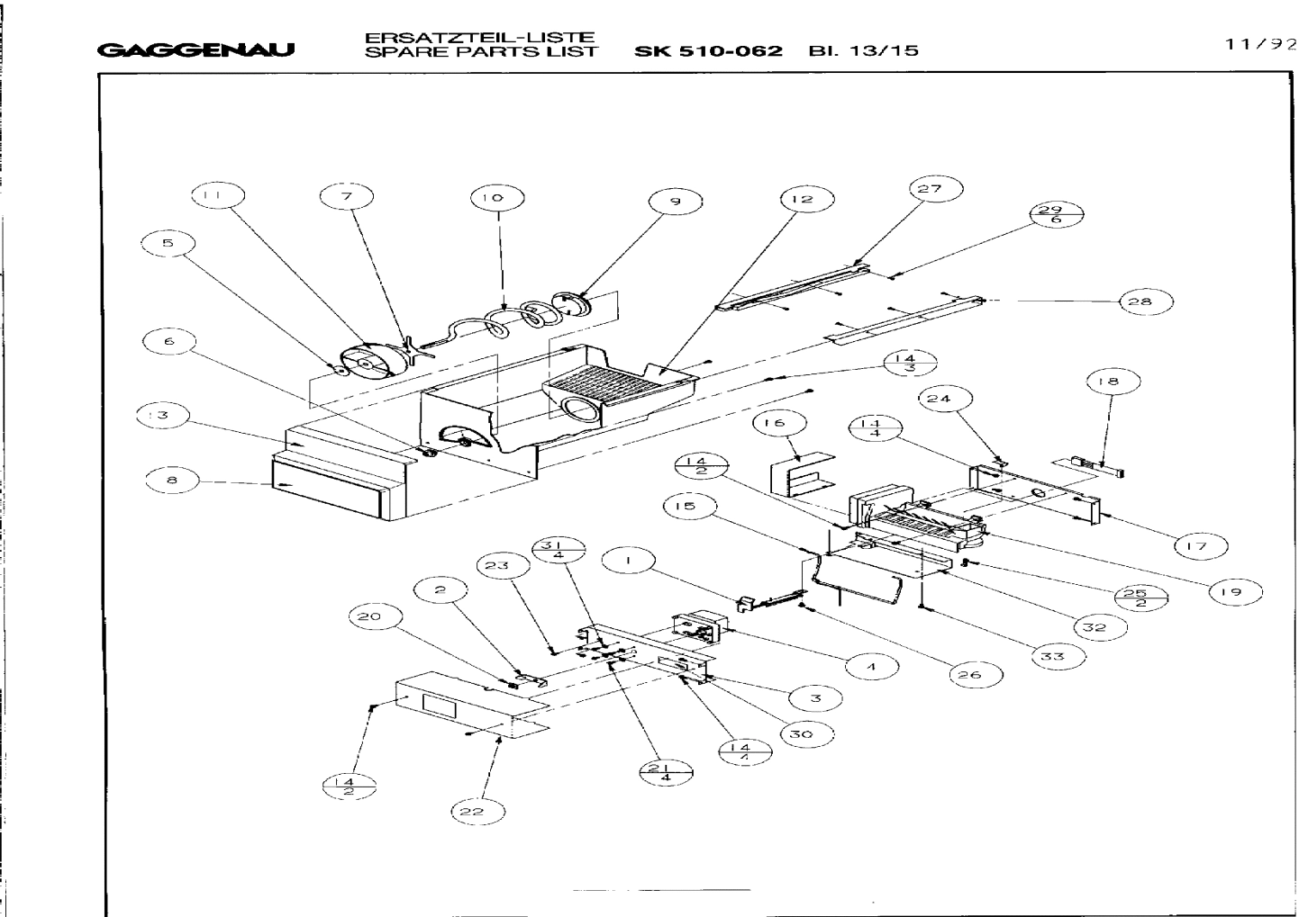 Explosionszeichnung Gaggenau SK510062(00) Explosionszeichnung Gaggenau SK510062(00)