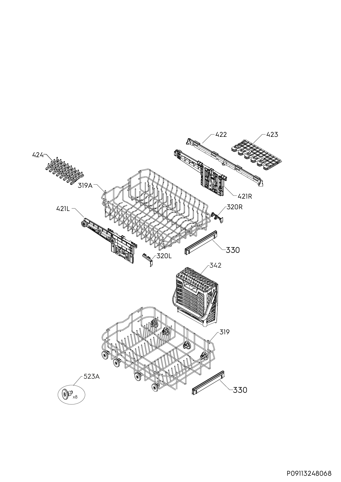Explosionszeichnung AEG 91105404500 ESG62300SW
