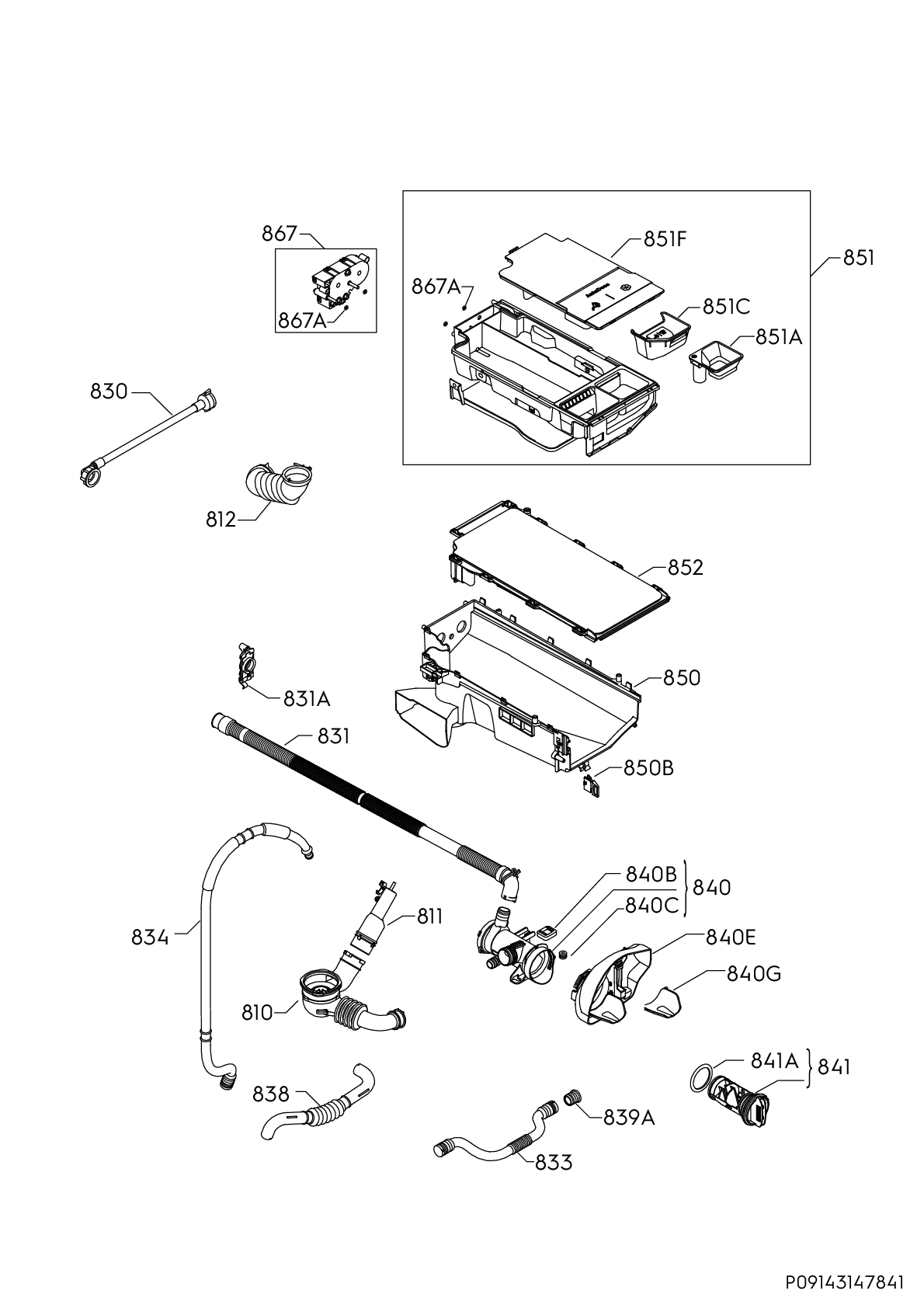 Explosionszeichnung Electrolux 91455545504 EW8F296BQ Explosionszeichnung Electrolux 91455545504 EW8F296BQ