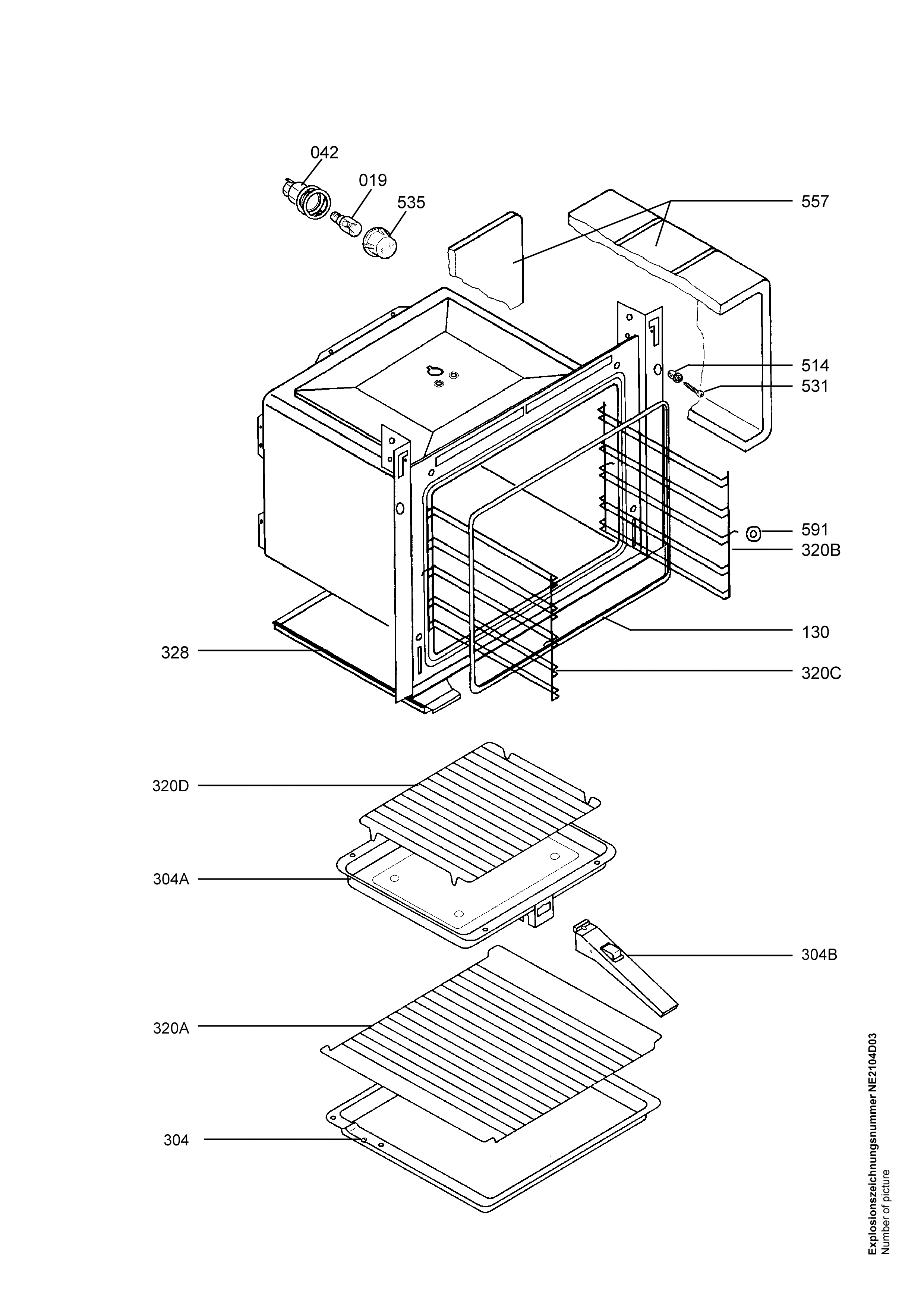 Explosionszeichnung AEG 94418543900 Competence B 1180-4 W UK R 05
