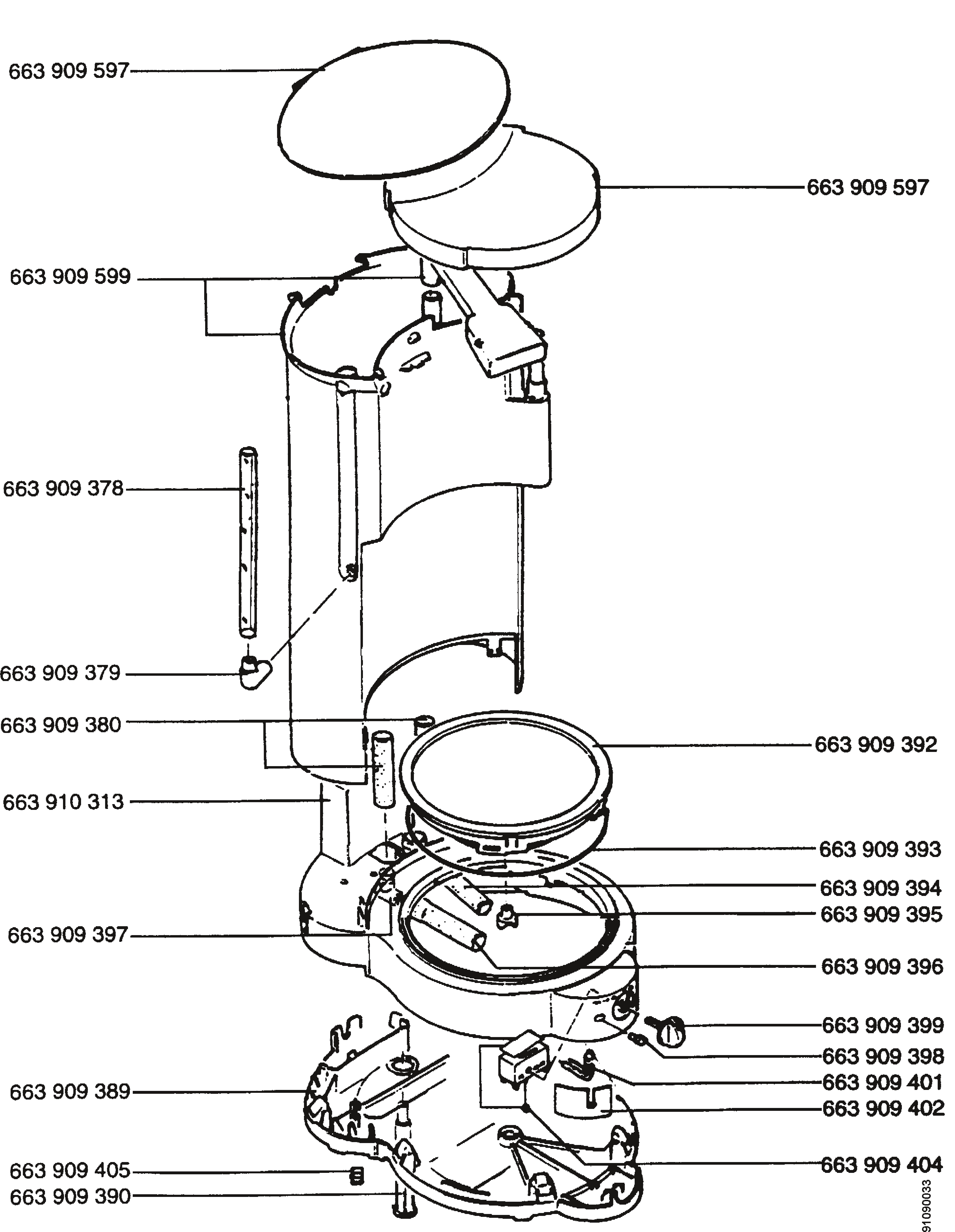 Explosionszeichnung AEG 91052630200 SCM852
