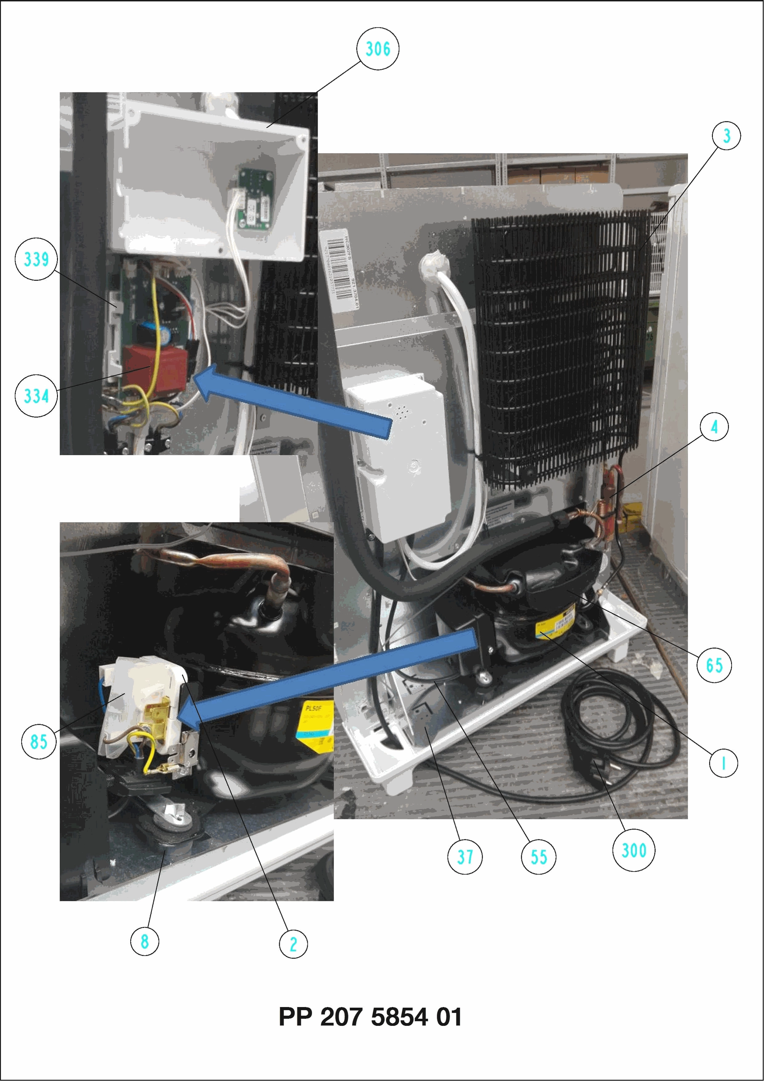 Explosionszeichnung Dometic 92137040700 HC302FS