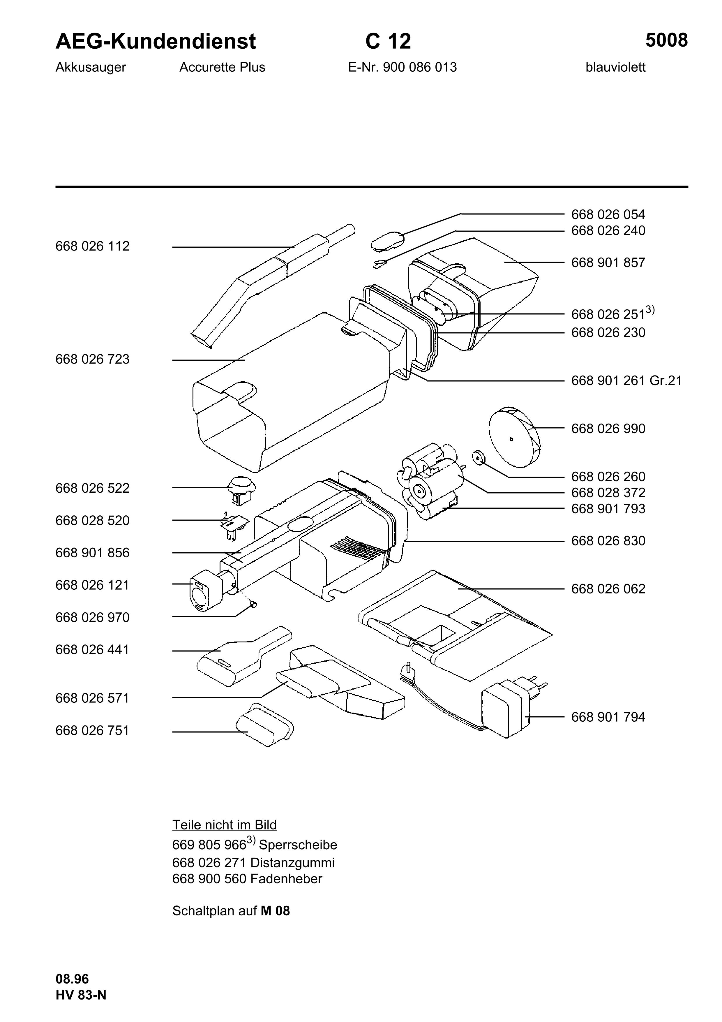 Explosionszeichnung AEG 90008601300 Accurette Plus