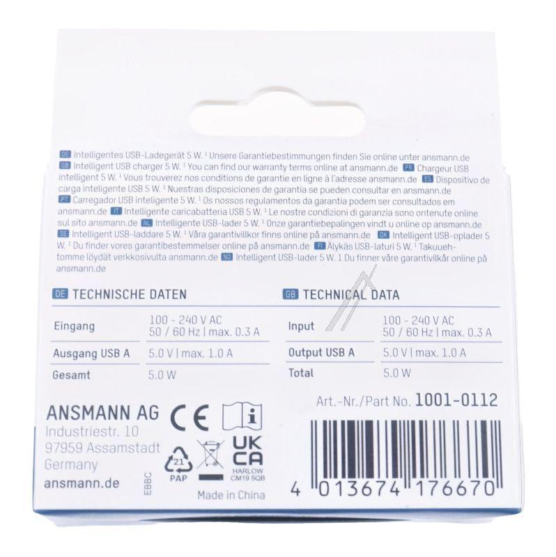 Assmann 10010112 - Home charger hc105 1001-0112 usb ladegerät / netzteil mit 1 usb anschluss 1a, 5w