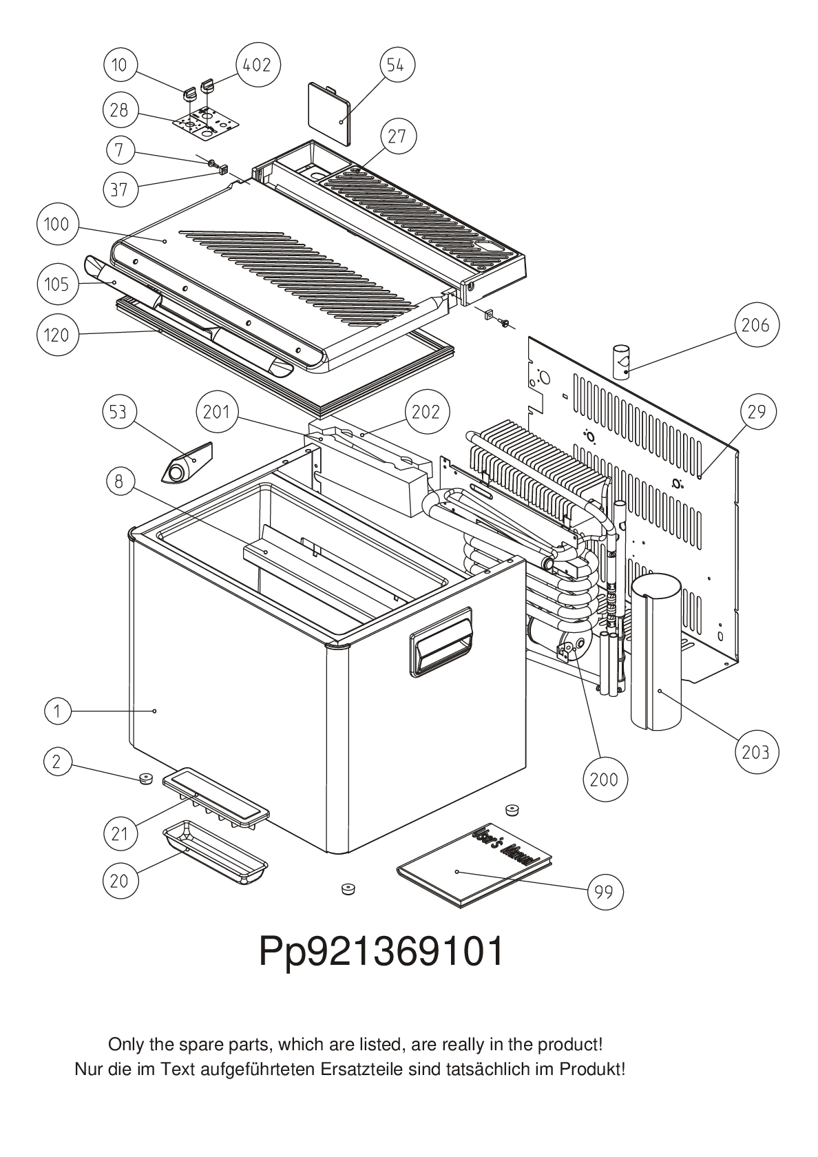 Explosionszeichnung Dometic 921369223 RC1600EE Explosionszeichnung Dometic 921369223 RC1600EE
