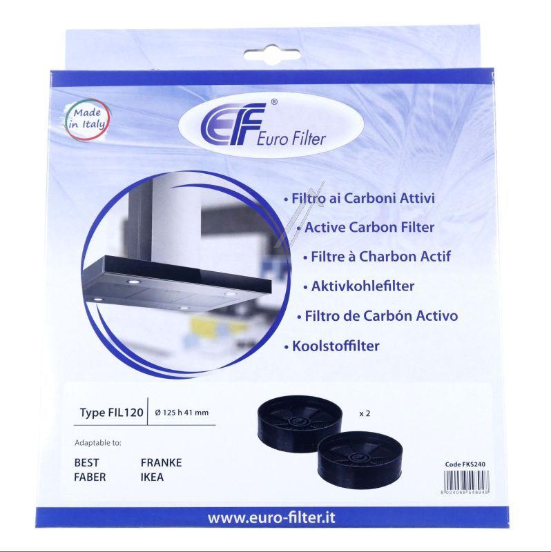 Eurofilter Kohlefilter - Fks240 2 stück aktivkohlefilter alternativ für faber / franke 112.0556.527., smeg