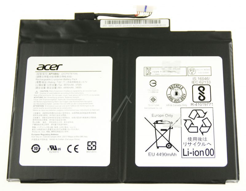 Acer KT00204005 Tablet-PC Akku - Ap16b4j kt.00204.005 battery.poly.4870mah.main