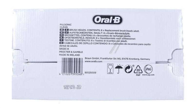 Braun B395348 Zahnbürste - Oral-b aufsteckbürsten pulsonic clean 8er, recycelbare verpackung für den briefkasten