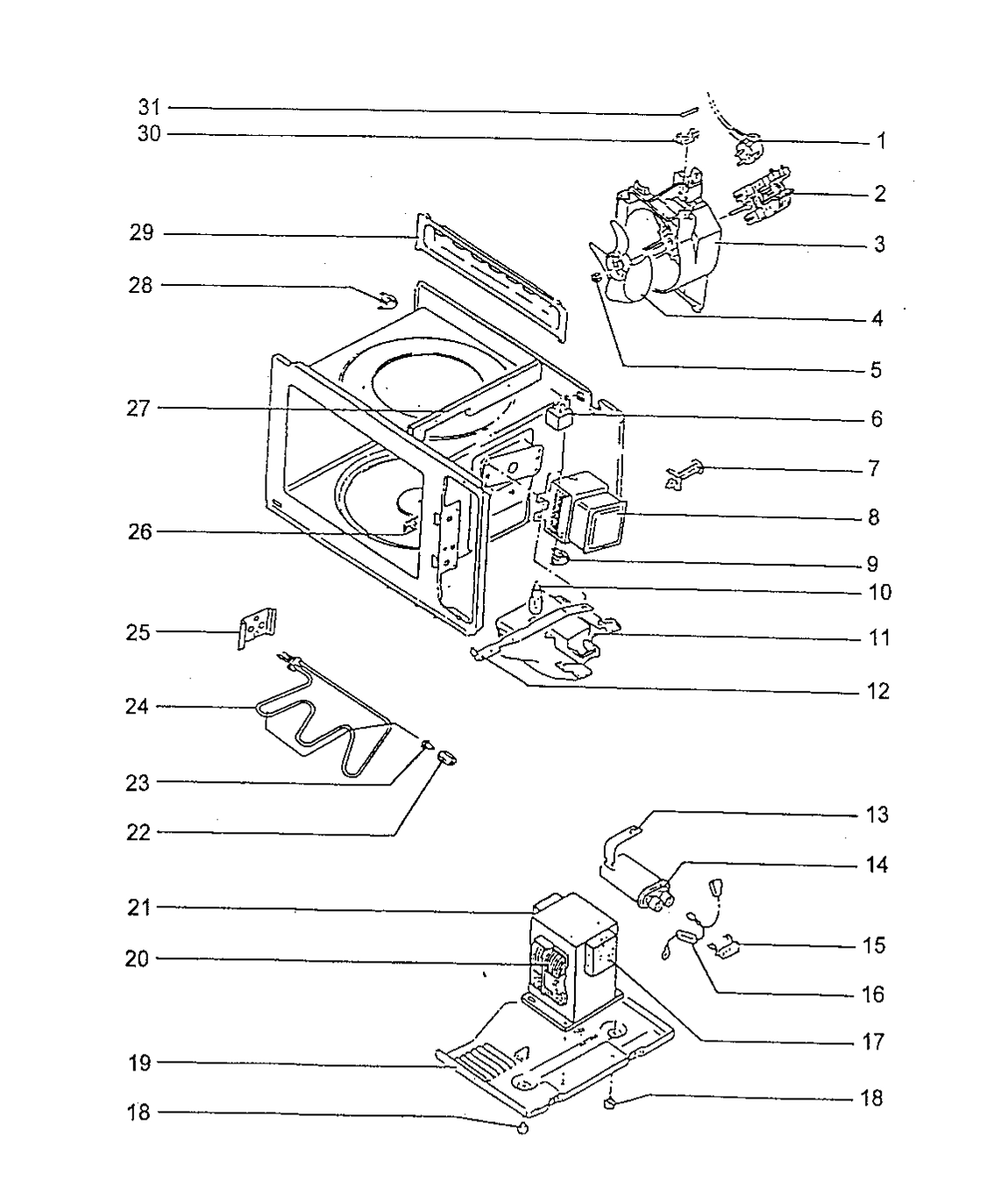 Explosionszeichnung AEG 94700228101 Micromat Duo 21 TG W