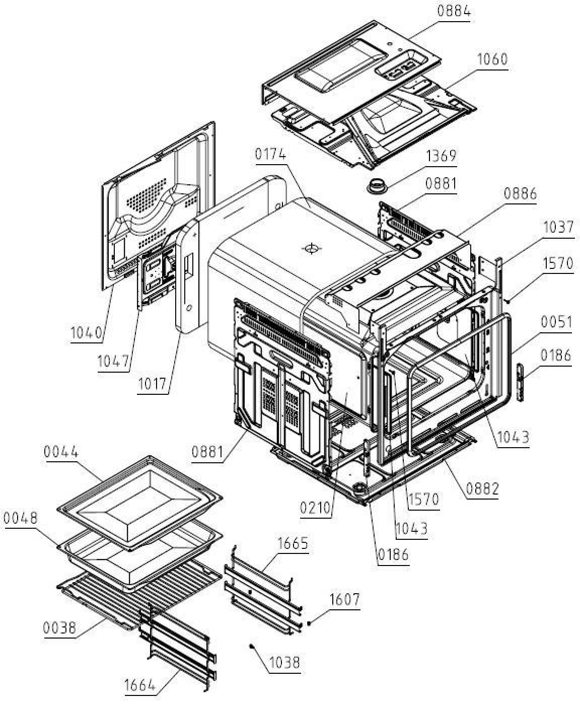 Explosionszeichnung Gorenje 510207 BO4647X Explosionszeichnung Gorenje 510207 BO4647X