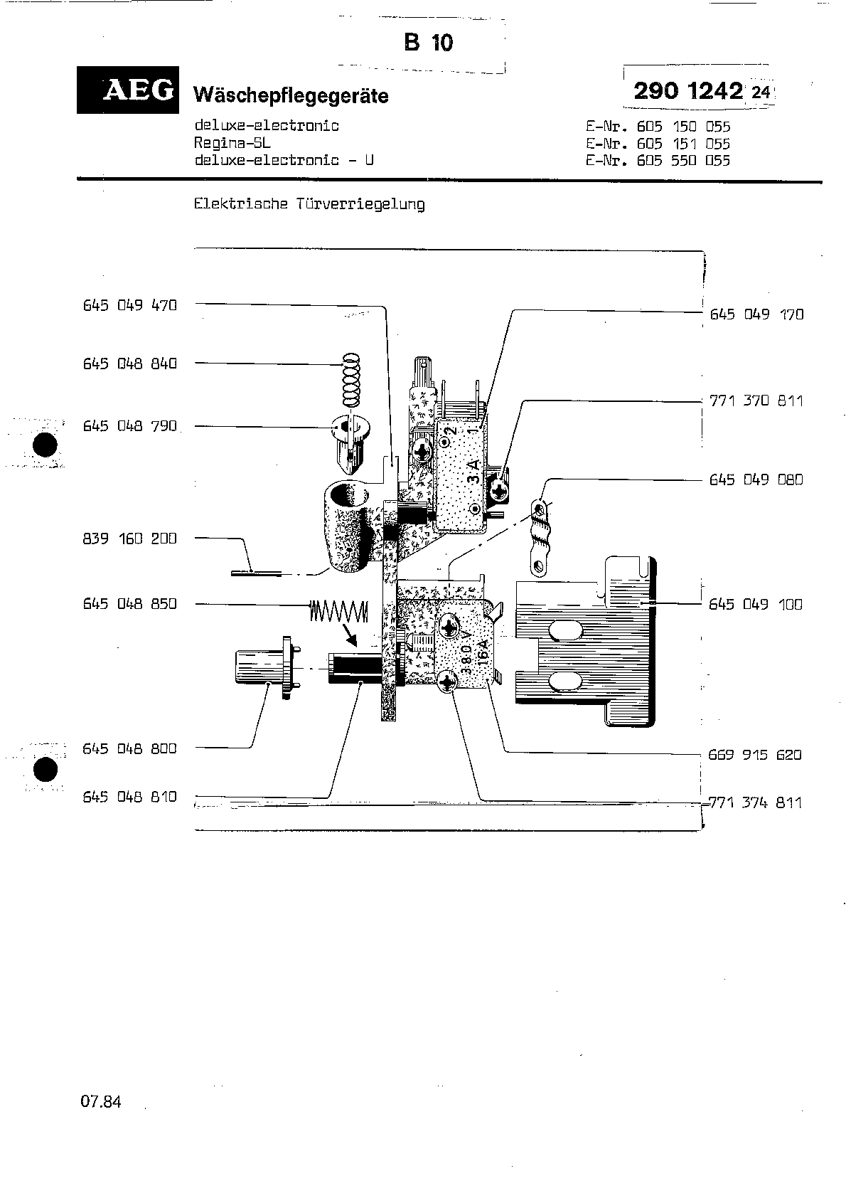 Explosionszeichnung AEG 60515005500 DELUXE ELECTRONIC Explosionszeichnung AEG 60515005500 DELUXE ELECTRONIC