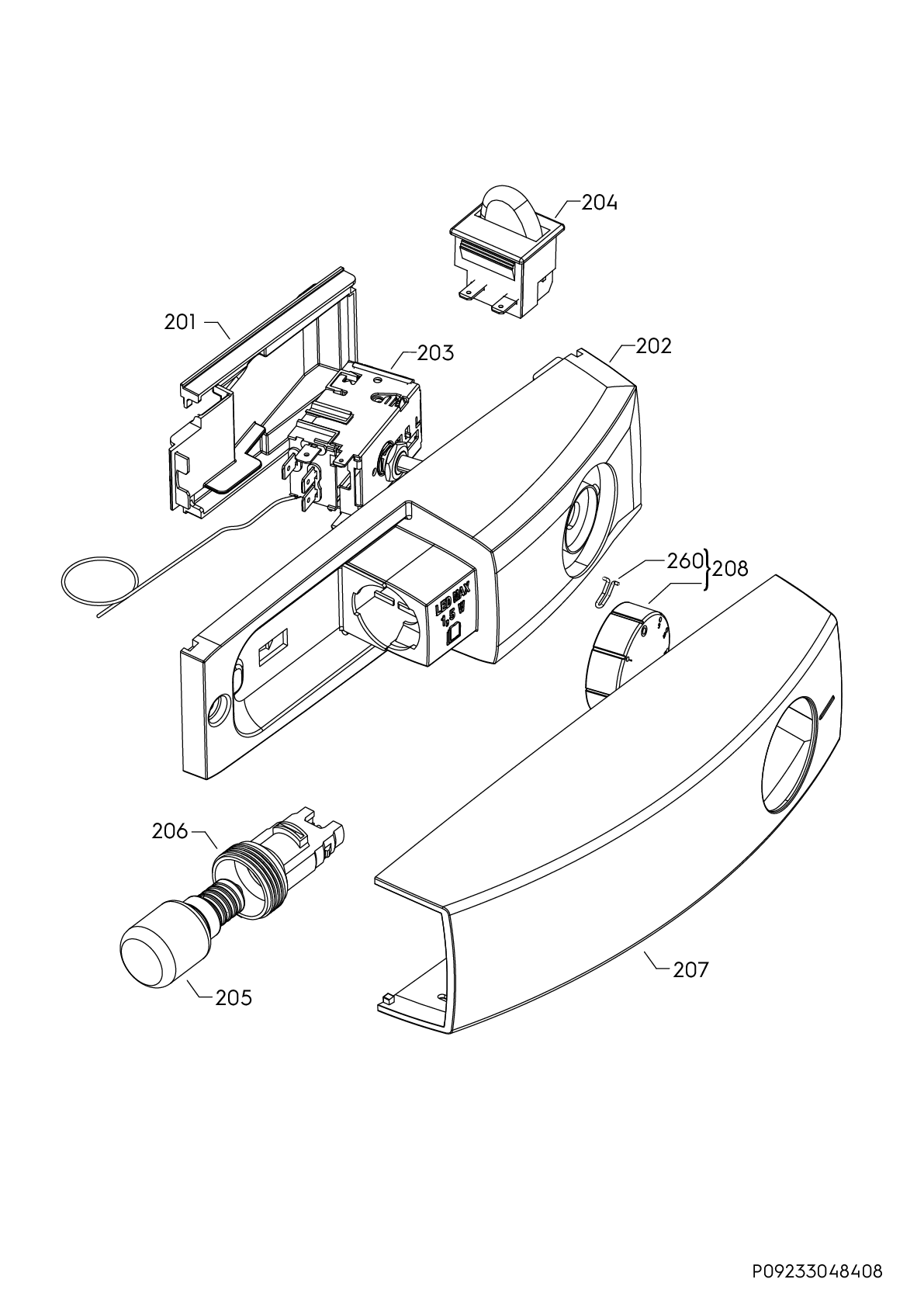 Explosionszeichnung AEG 92551301601 SCB51621LS