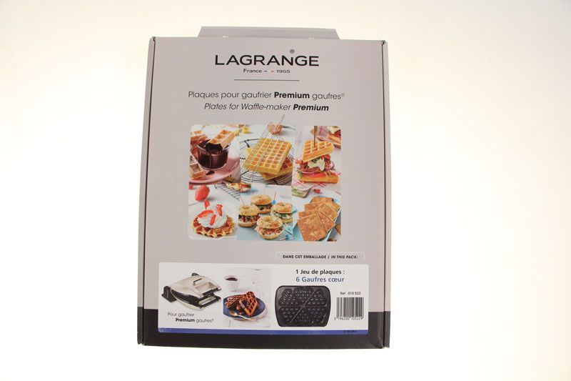 Lagrange 010522 Waffelplatte - 6 heart shaped waffles plate