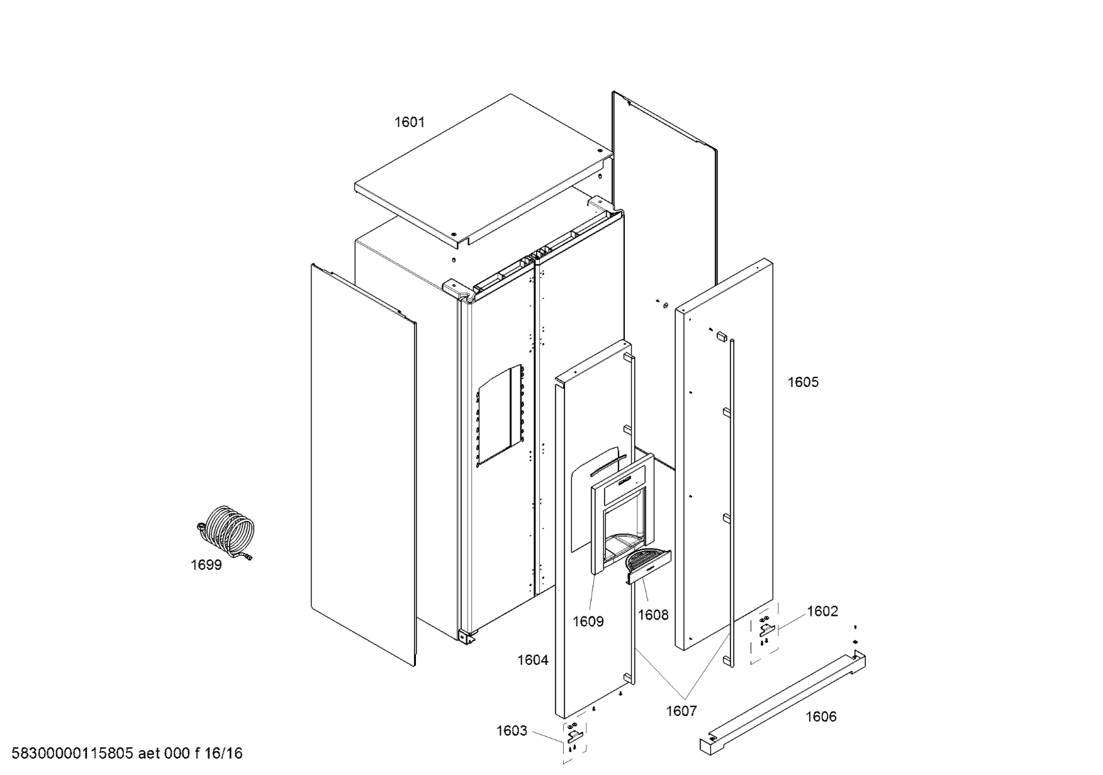 Explosionszeichnung Gaggenau RS495310/05 Explosionszeichnung Gaggenau RS495310/05