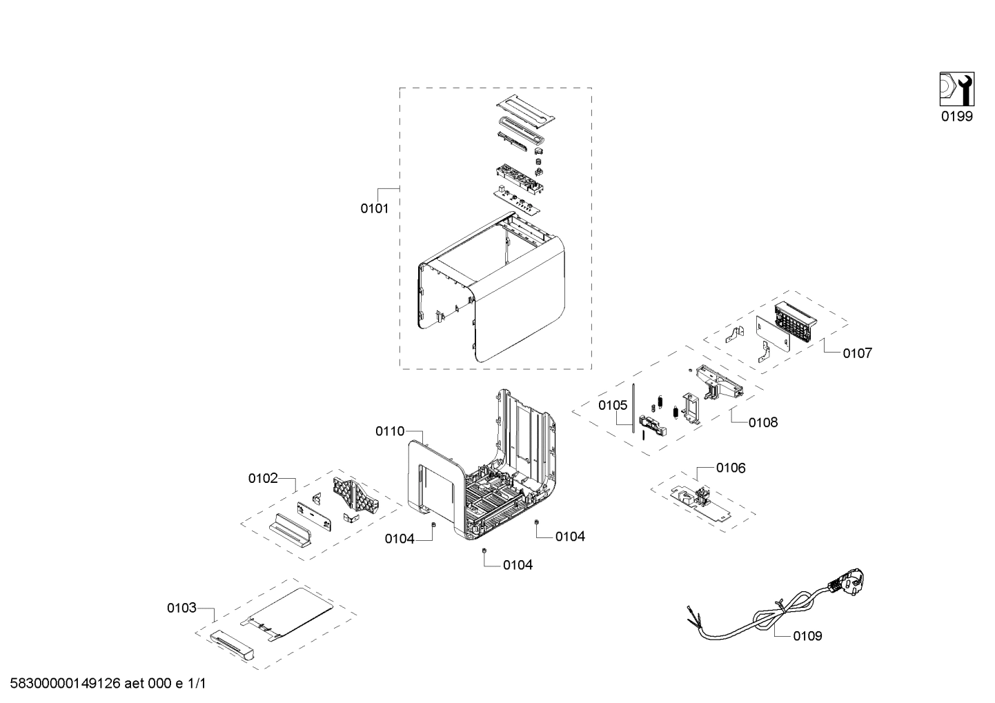 Explosionszeichnung Siemens TT86103/02 sensor for senses