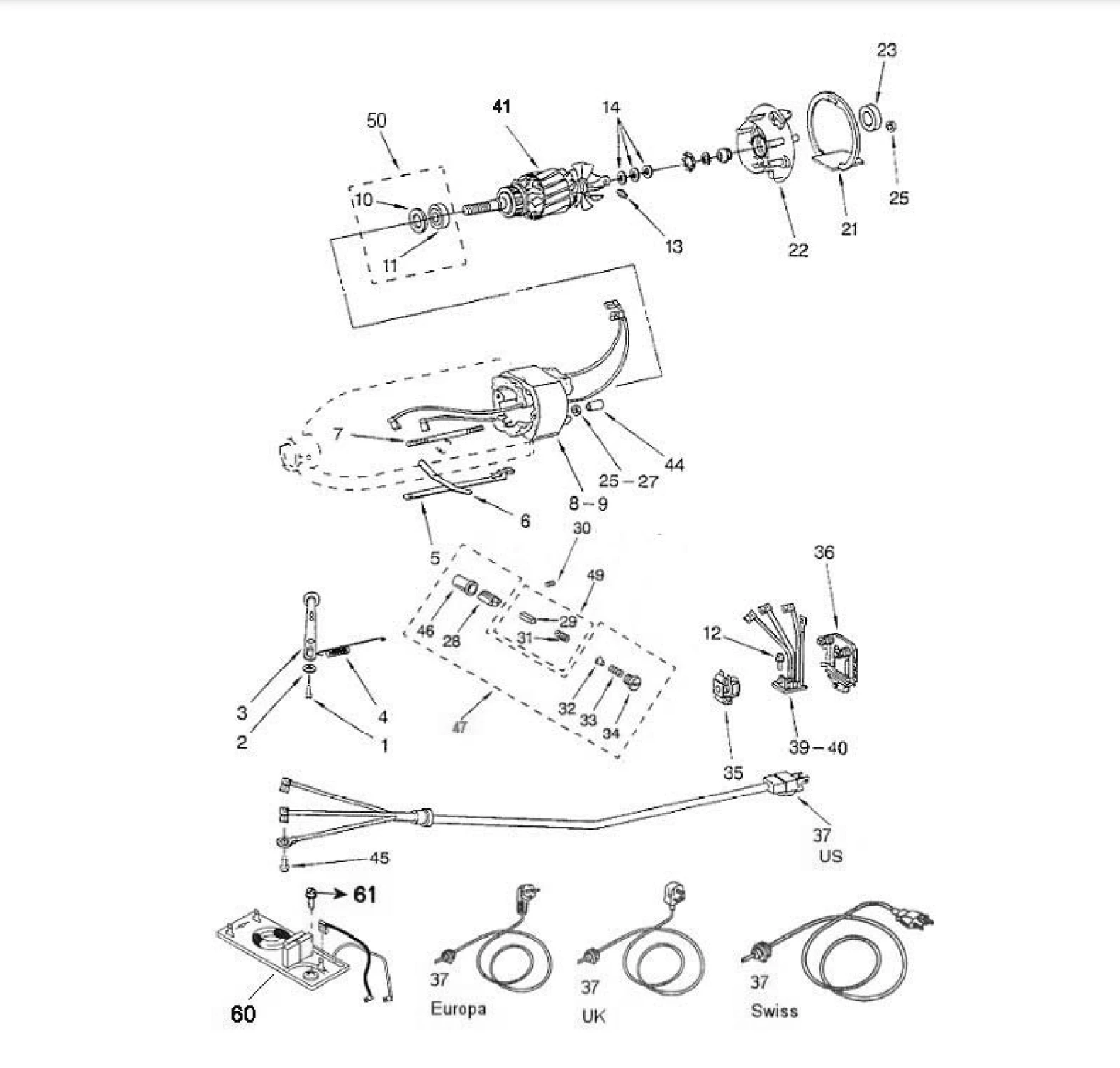 Explosionszeichnung Kitchenaid 5KSM150PS Artisan