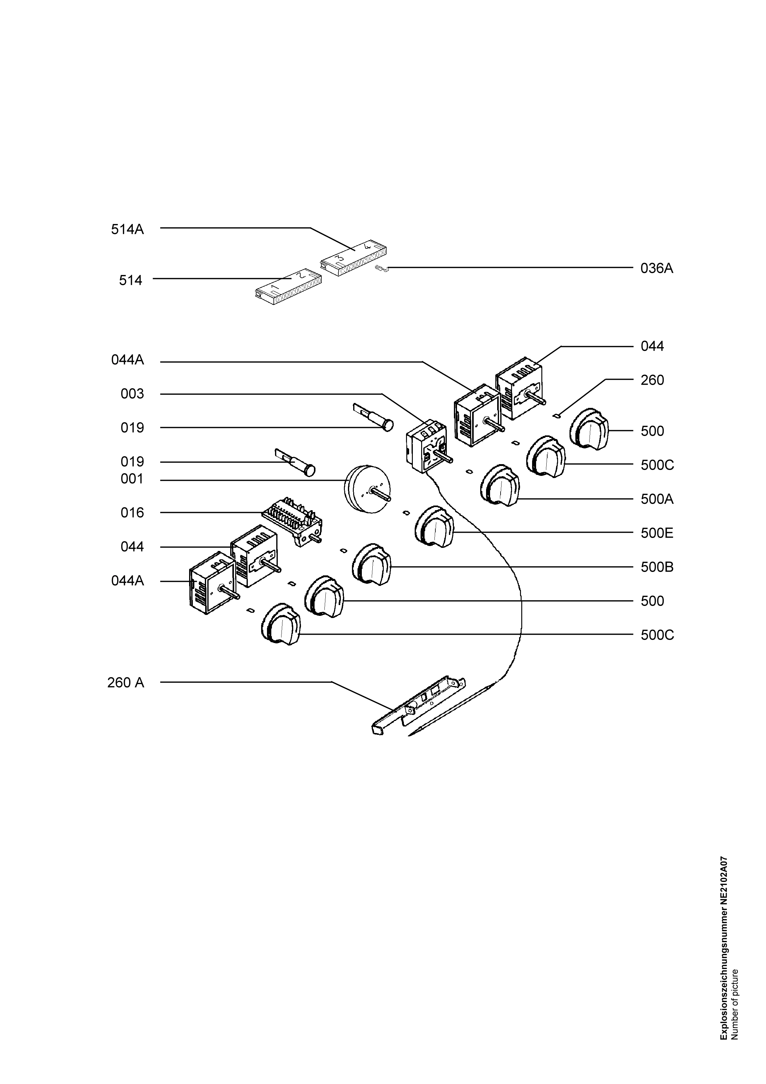 Explosionszeichnung AEG 94031951600 EON 3610 XELUX EUR Explosionszeichnung AEG 94031951600 EON 3610 XELUX EUR