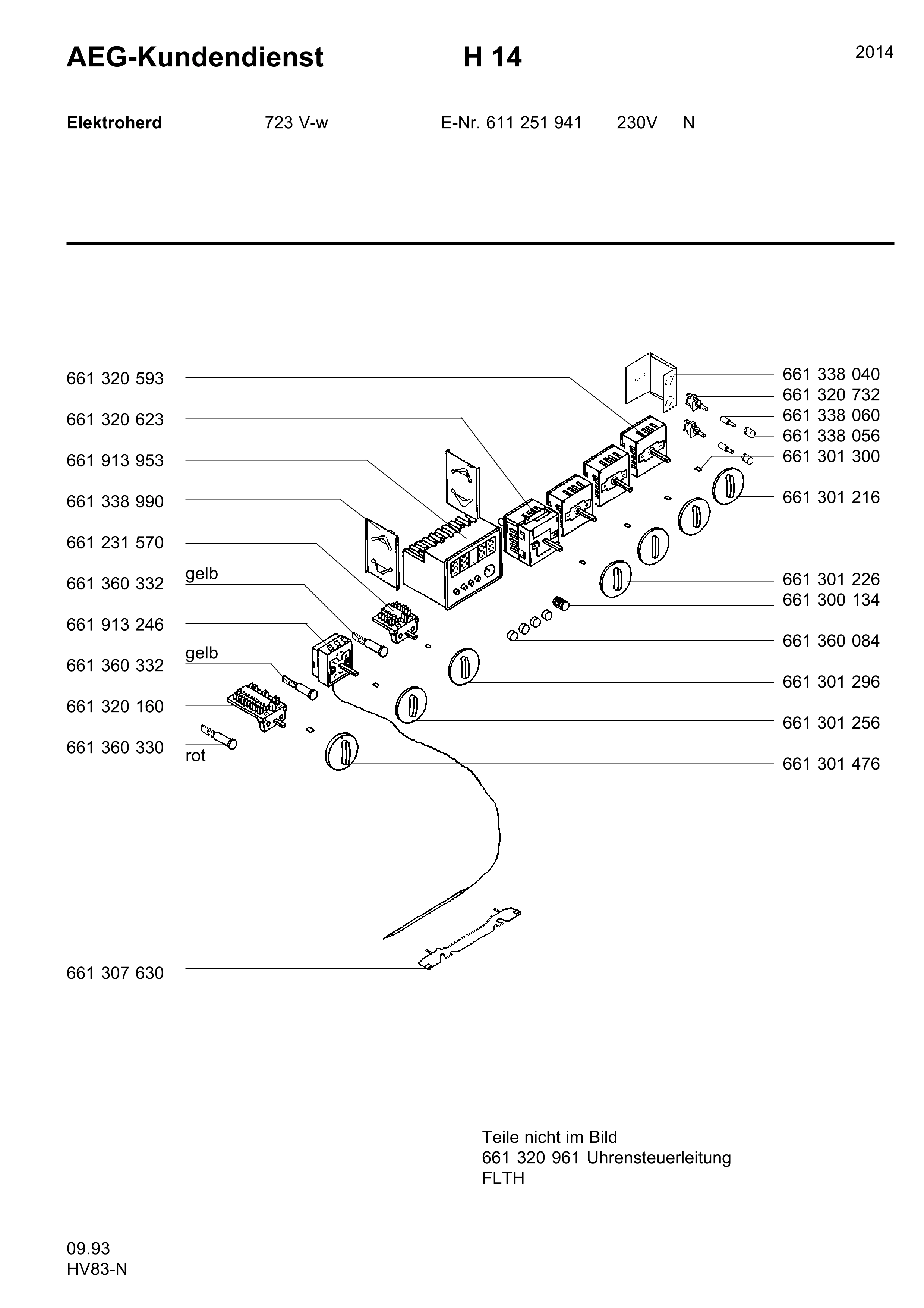 Explosionszeichnung AEG 61125194100 723V-W N Explosionszeichnung AEG 61125194100 723V-W N