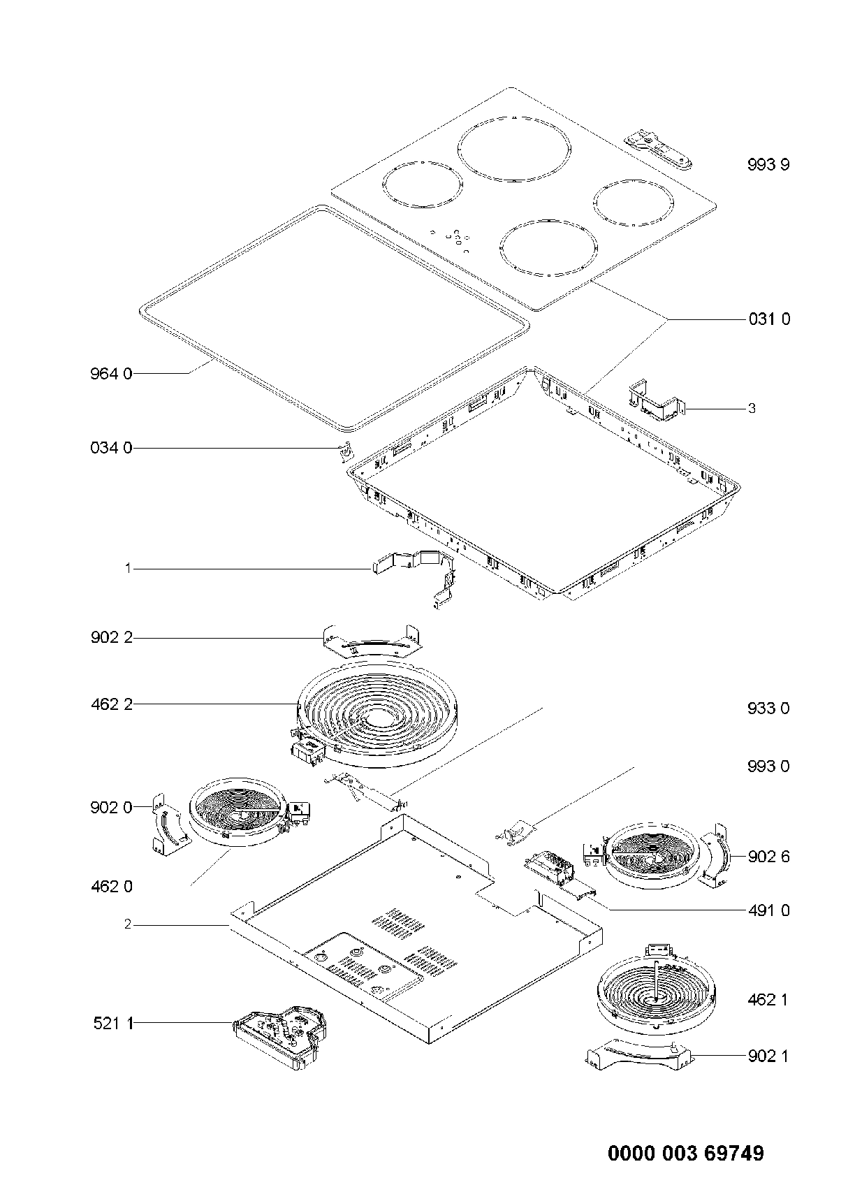 Explosionszeichnung Ikea 854178301101 HOB 601 B