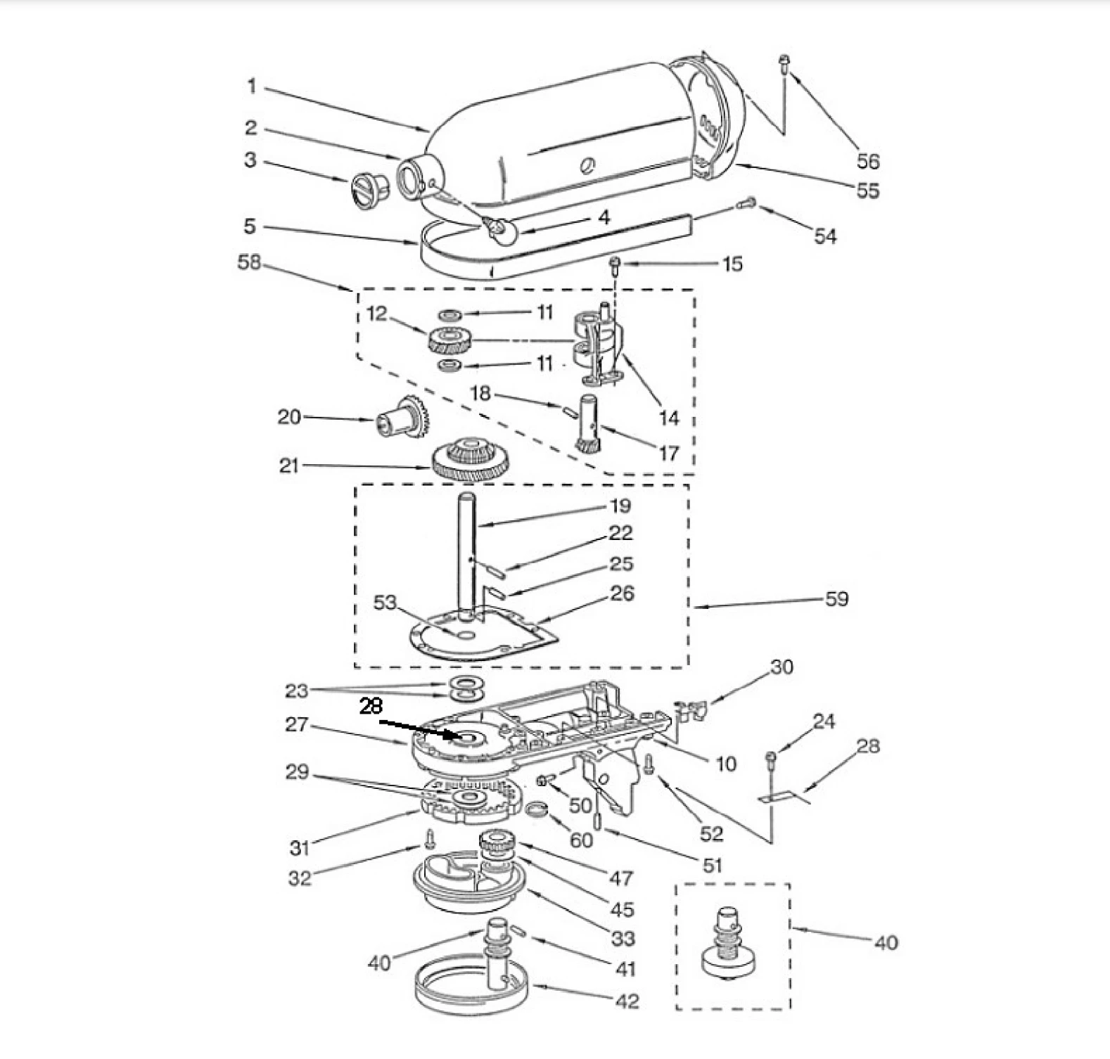 Explosionszeichnung Kitchenaid 5KSM150PS Artisan